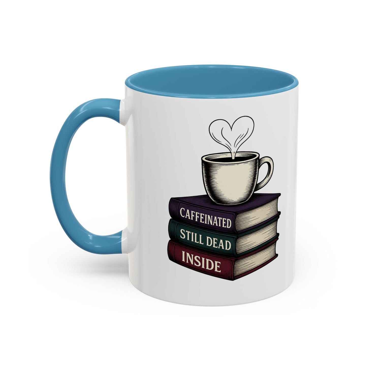 Coffee Lover's Accent Mug, Perfect Gift for Readers, Caffeine Enthusiasts, Book Lovers, Cozy Home Decor, Funny Coffee Cup