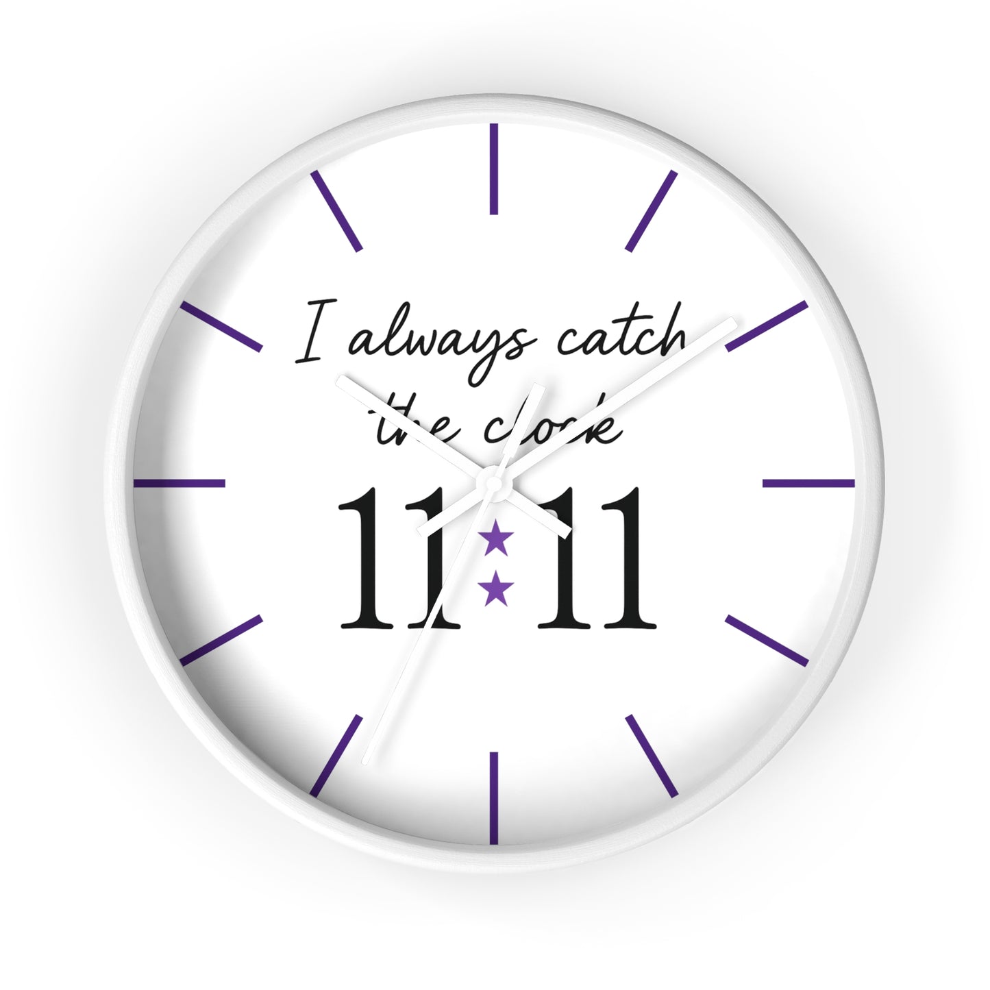 I Always Catch the Clock 11:11 Wall Clock - Home Decor Gift, Unique Timepiece, Meaningful Wall Art, 11:11 Clock, Inspirational Gift