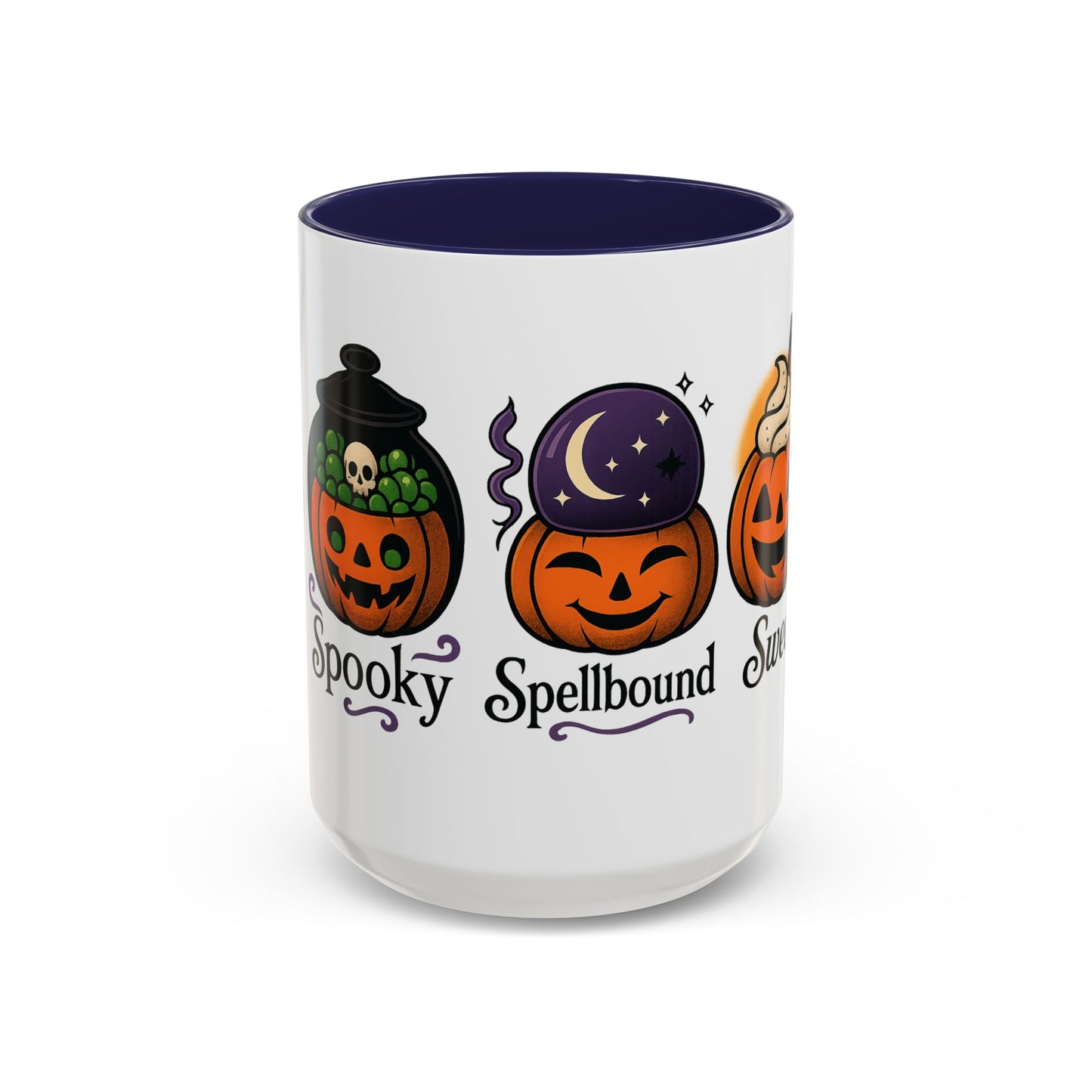 Halloween Pumpkin Accent Coffee Mug, Spooky Mug for Fall, Halloween Decor, Gift for Pumpkin Lovers, Coffee Enthusiast's Cup