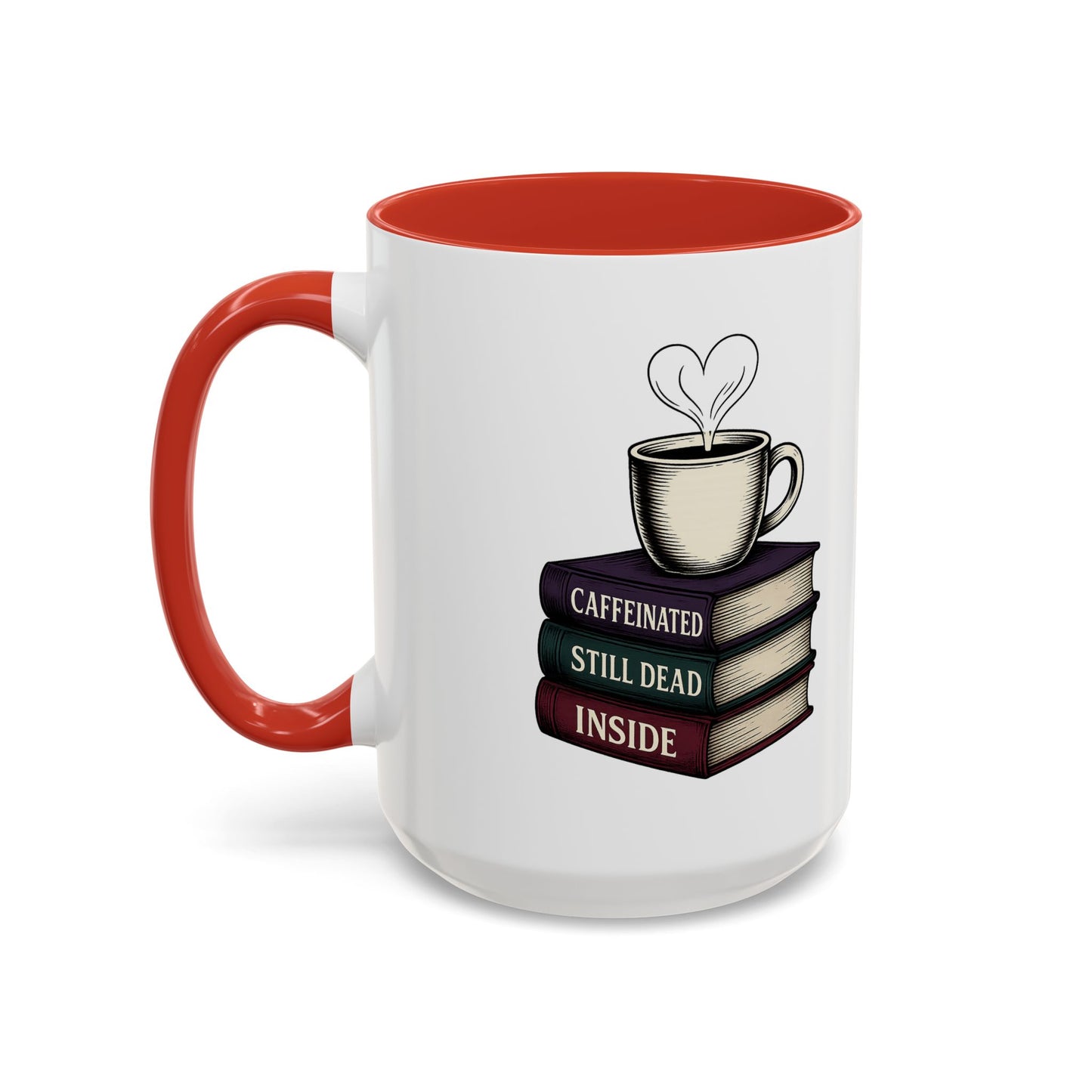 Coffee Lover's Accent Mug, Perfect Gift for Readers, Caffeine Enthusiasts, Book Lovers, Cozy Home Decor, Funny Coffee Cup