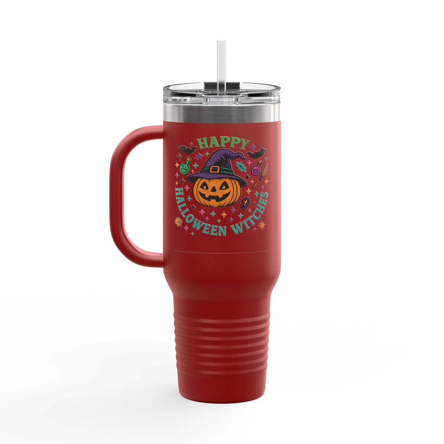 Halloween Insulated Travel Mug, 40oz | Fun Fall Drinkware, Witchy Gift, Spooky Vibes, Pumpkin Design, October Celebration