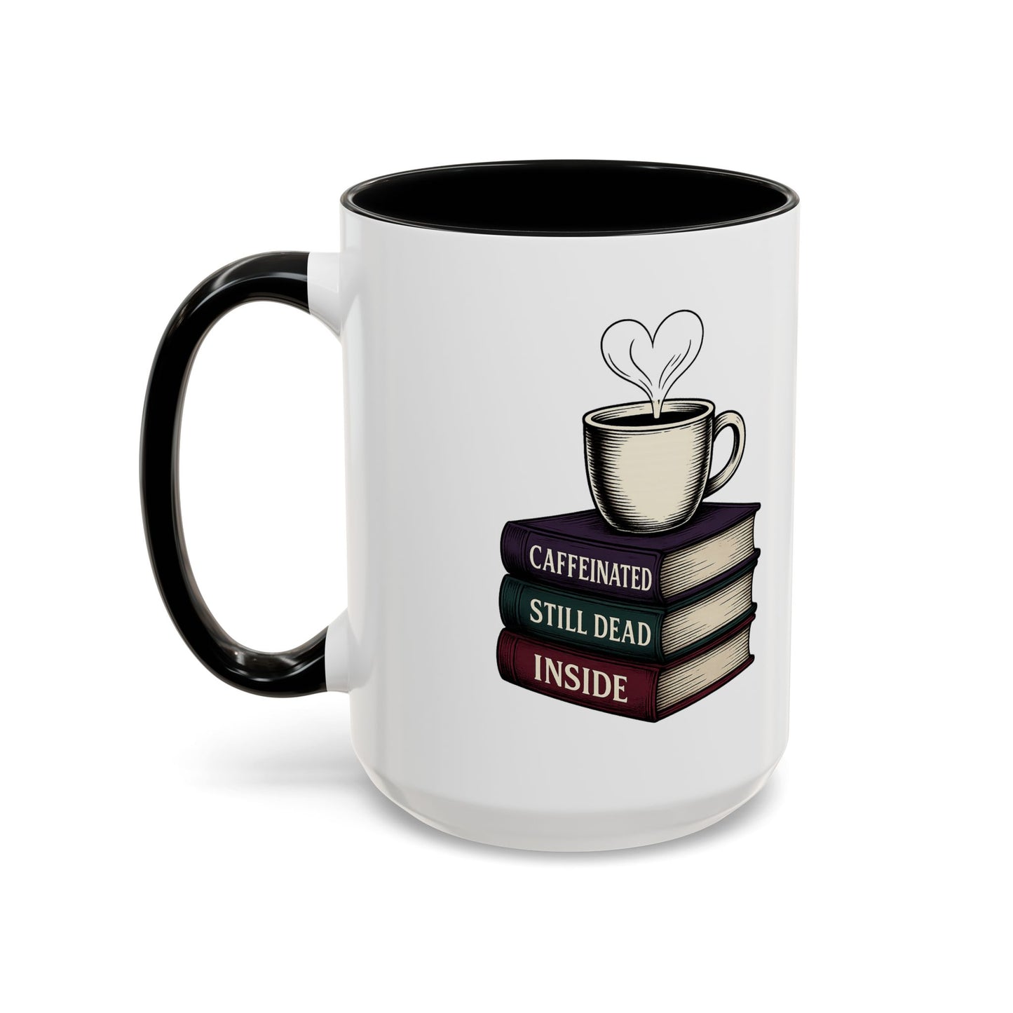 Coffee Lover's Accent Mug, Perfect Gift for Readers, Caffeine Enthusiasts, Book Lovers, Cozy Home Decor, Funny Coffee Cup