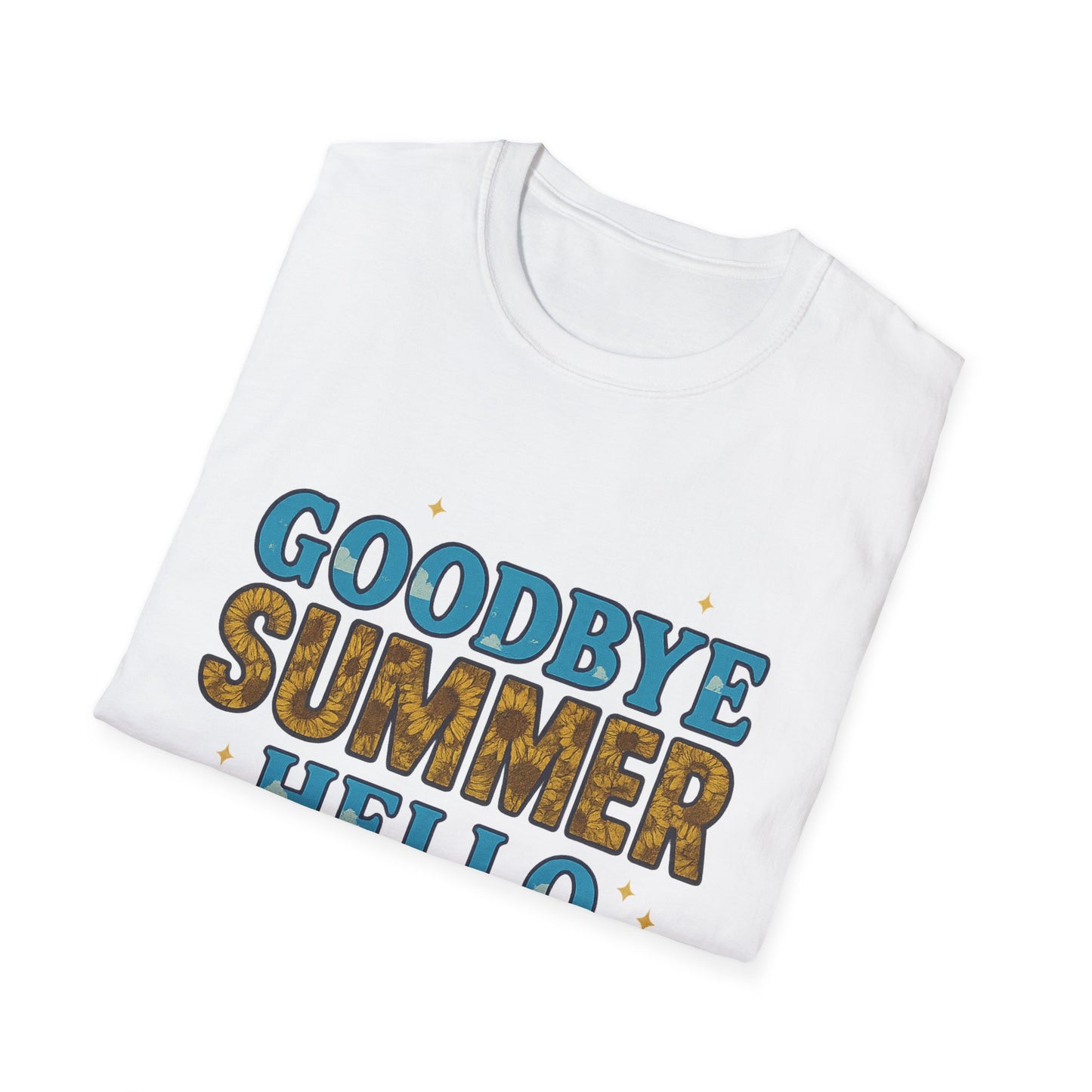 Autumn Vibes Tee | Goodbye Summer Hello Fall Shirt, Casual Fall Apparel, Unisex T-Shirt, Seasonal Fashion, Gift for Her/Him