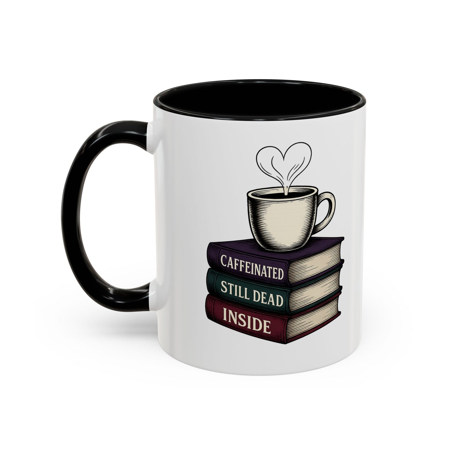 Coffee Lover's Accent Mug, Perfect Gift for Readers, Caffeine Enthusiasts, Book Lovers, Cozy Home Decor, Funny Coffee Cup