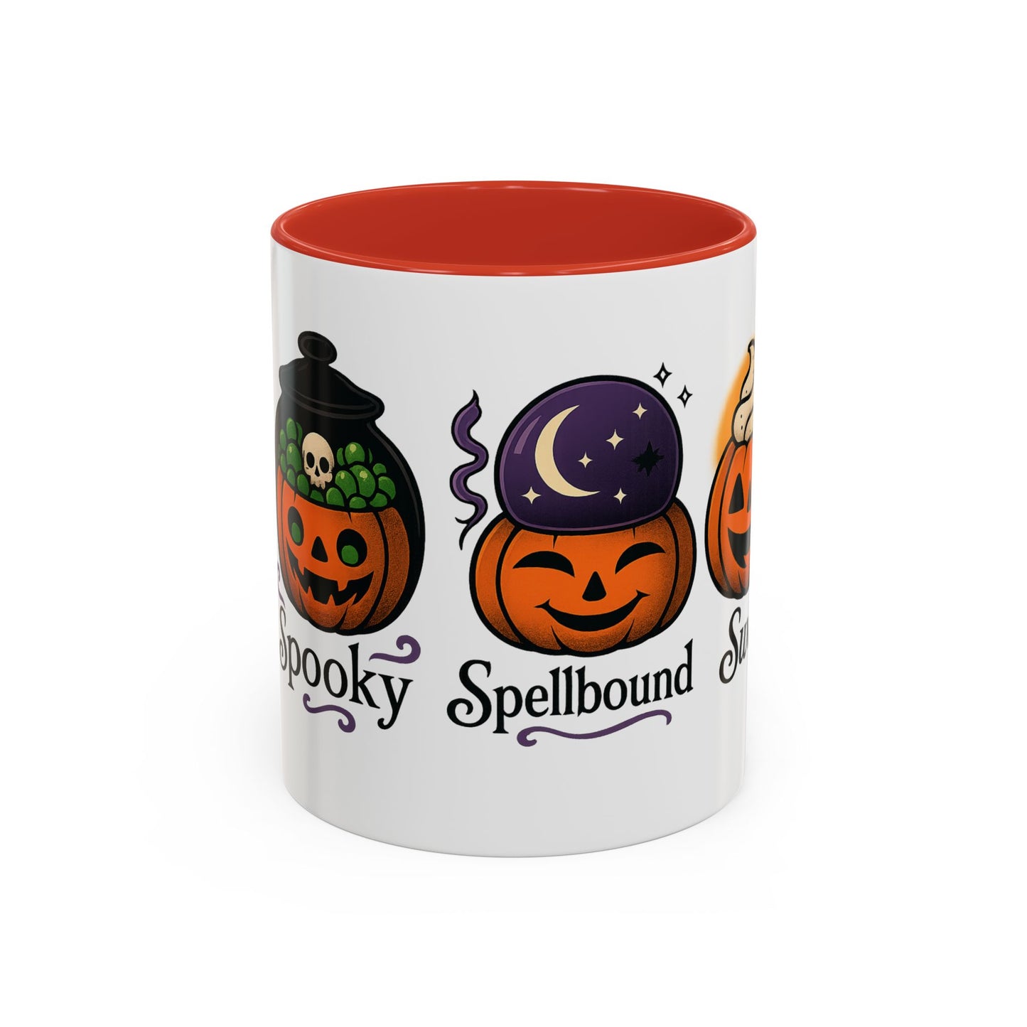 Halloween Pumpkin Accent Coffee Mug, Spooky Mug for Fall, Halloween Decor, Gift for Pumpkin Lovers, Coffee Enthusiast's Cup