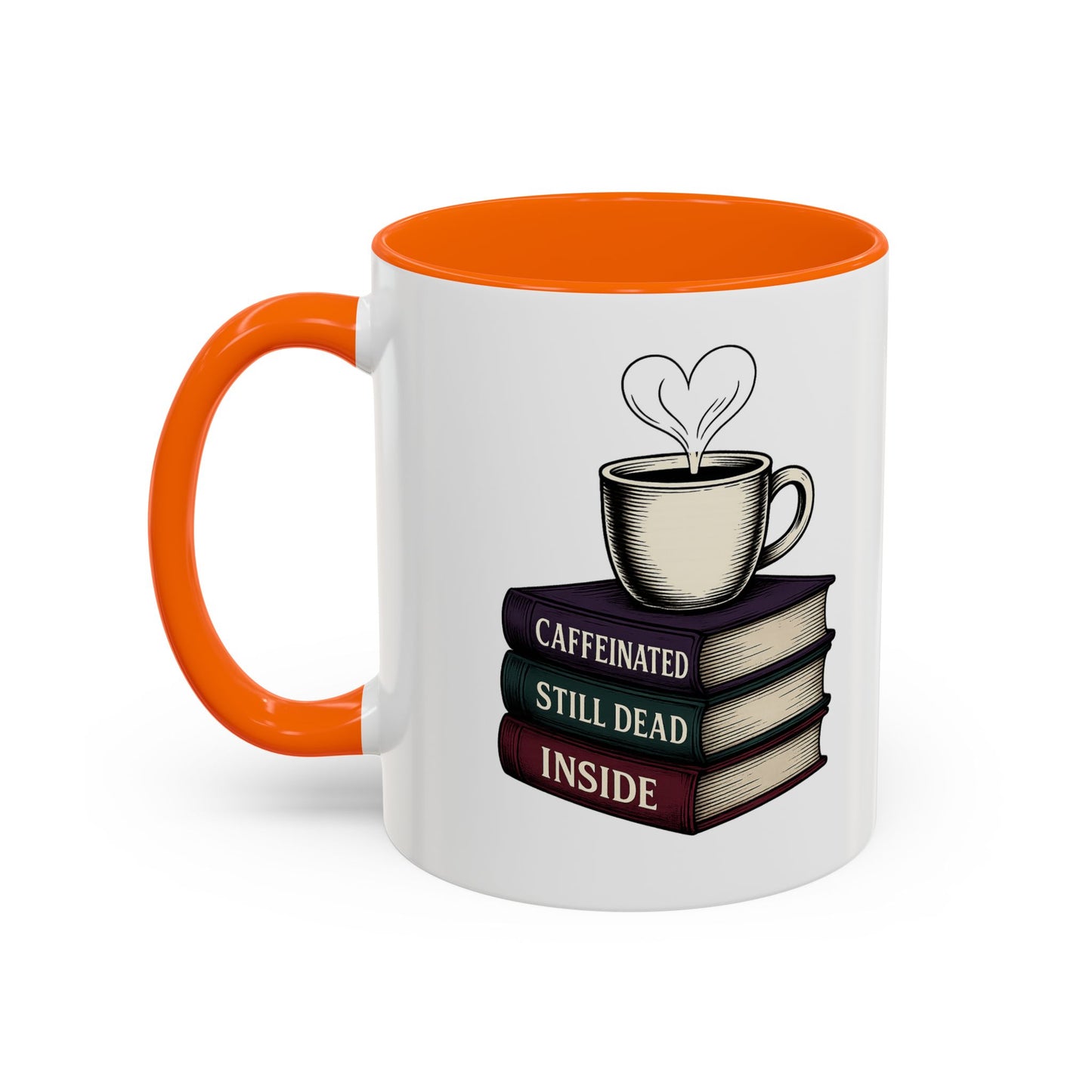 Coffee Lover's Accent Mug, Perfect Gift for Readers, Caffeine Enthusiasts, Book Lovers, Cozy Home Decor, Funny Coffee Cup