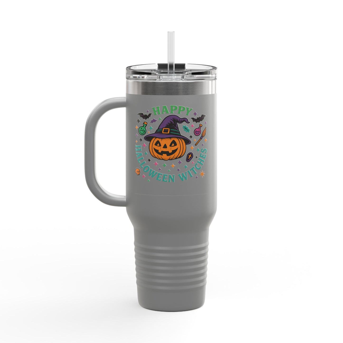 Halloween Insulated Travel Mug, 40oz | Fun Fall Drinkware, Witchy Gift, Spooky Vibes, Pumpkin Design, October Celebration