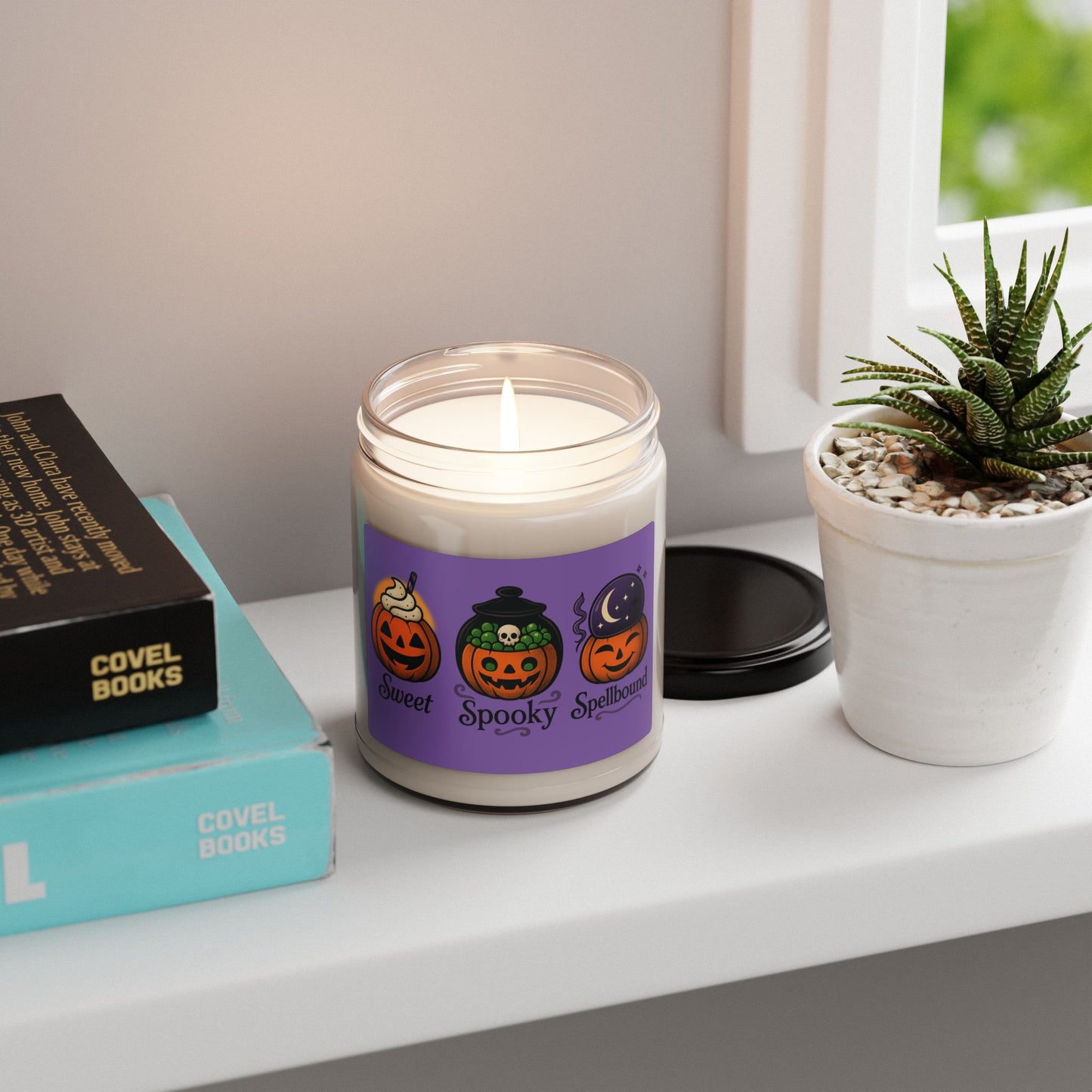 Halloween Themed Scented Soy Candle - Sweet Spooky Spellbound, Fall Decor, Autumn Gift, Candle for Parties, Eco-Friendly Home Decor