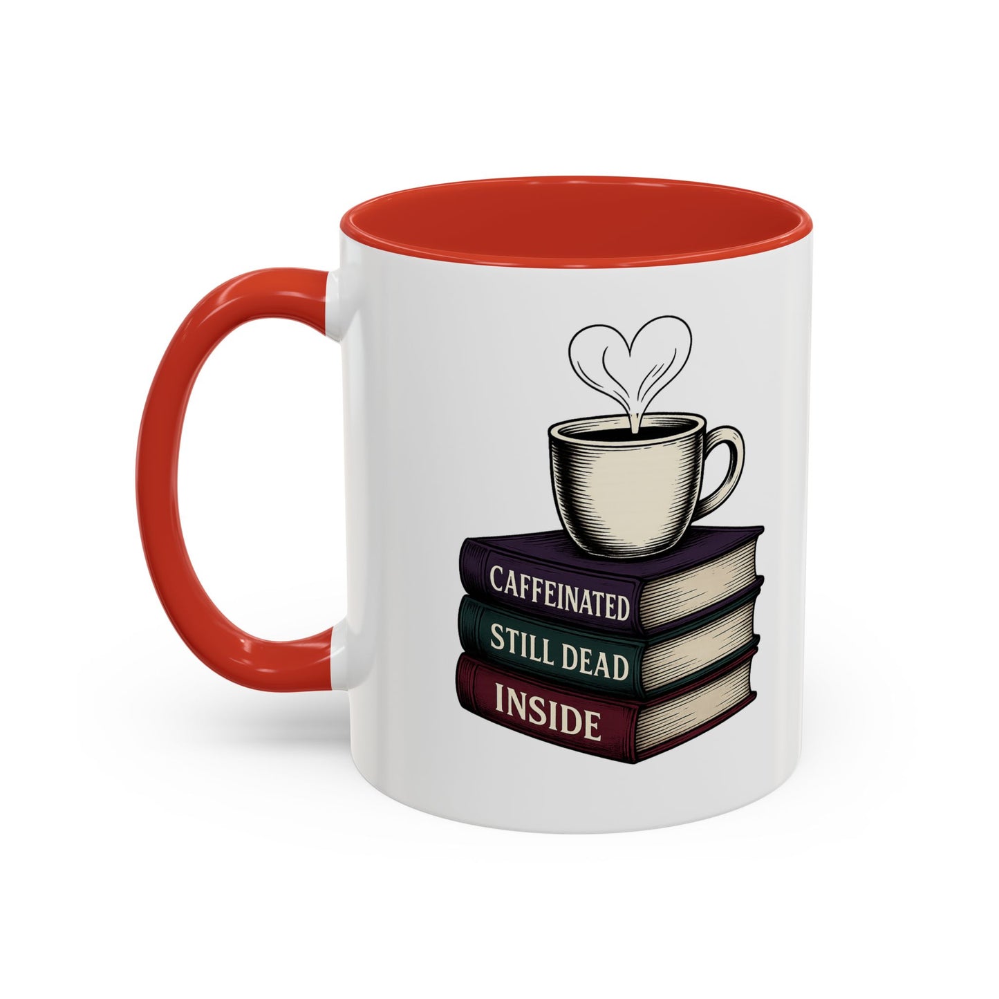 Coffee Lover's Accent Mug, Perfect Gift for Readers, Caffeine Enthusiasts, Book Lovers, Cozy Home Decor, Funny Coffee Cup