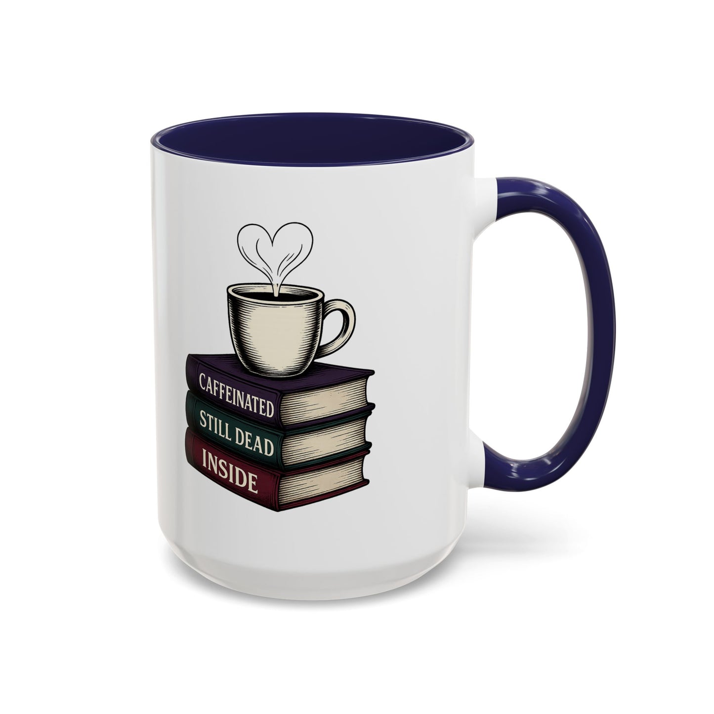 Coffee Lover's Accent Mug, Perfect Gift for Readers, Caffeine Enthusiasts, Book Lovers, Cozy Home Decor, Funny Coffee Cup