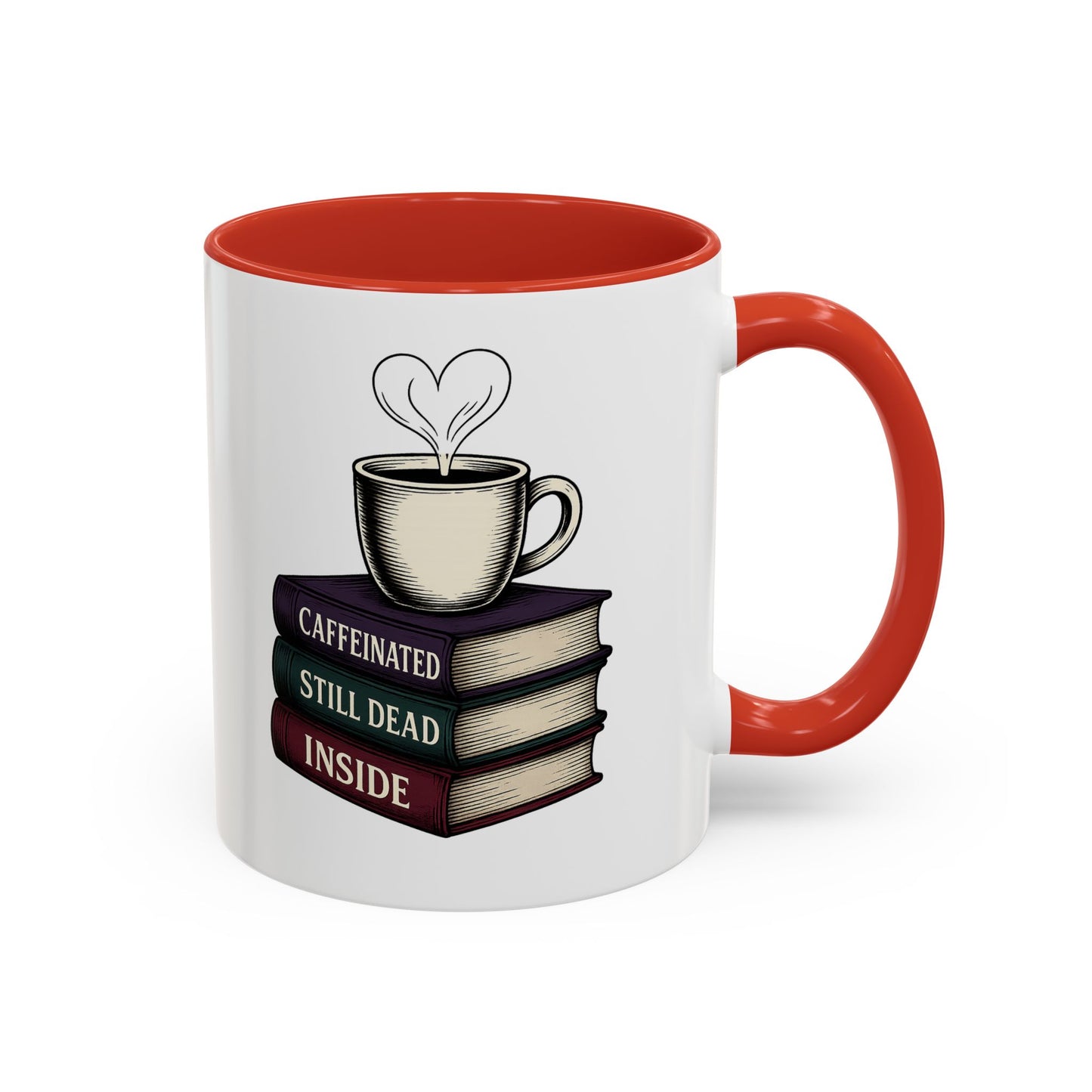 Coffee Lover's Accent Mug, Perfect Gift for Readers, Caffeine Enthusiasts, Book Lovers, Cozy Home Decor, Funny Coffee Cup