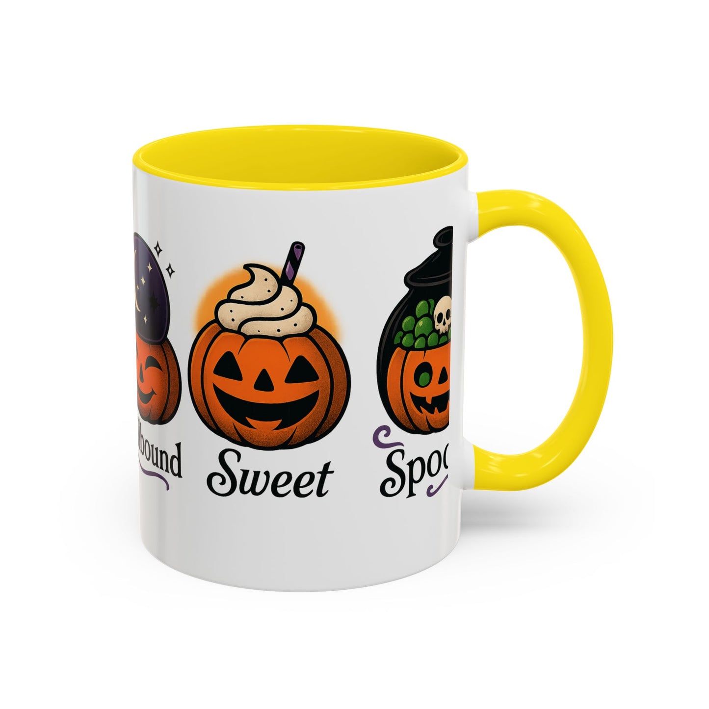 Halloween Pumpkin Accent Coffee Mug, Spooky Mug for Fall, Halloween Decor, Gift for Pumpkin Lovers, Coffee Enthusiast's Cup