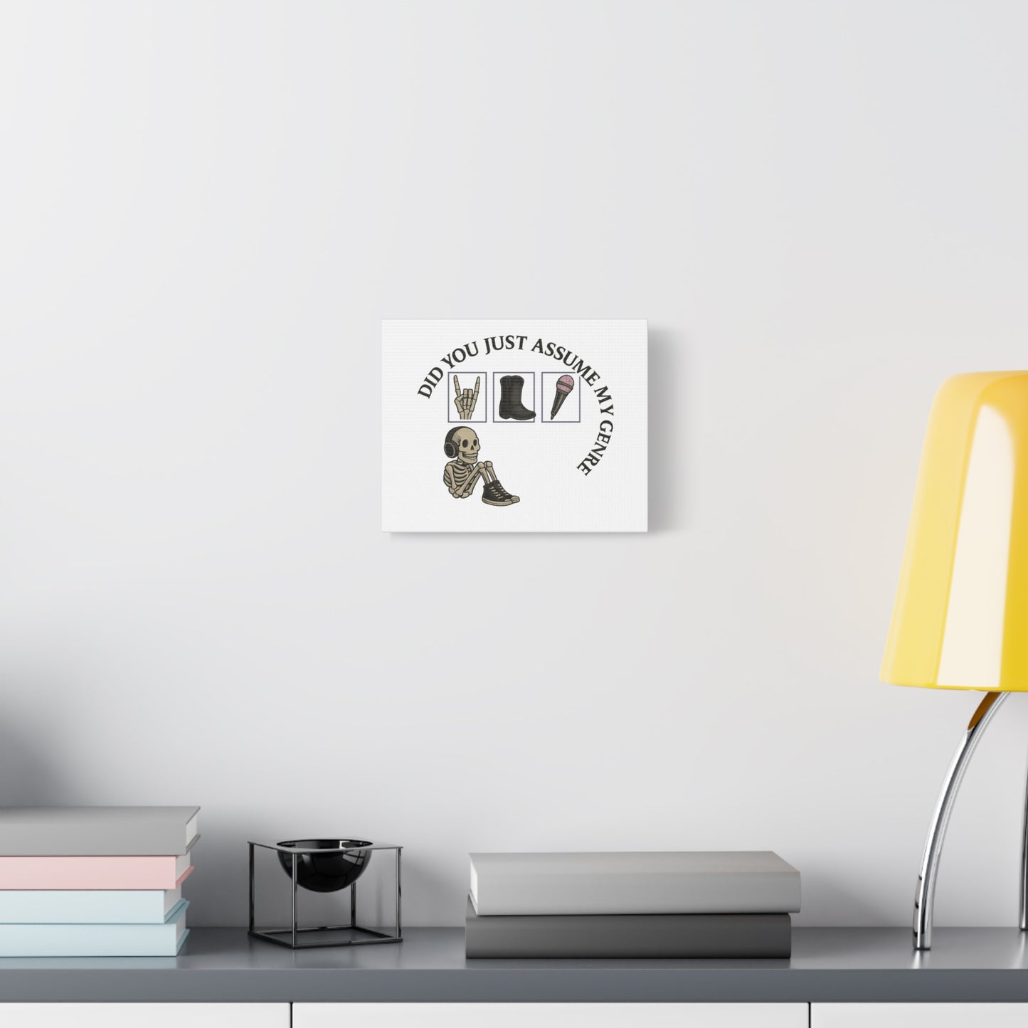 Skeleton Genre Canvas Art, Rock & Roll Decor, Music Lover Wall Art, Skeleton Print, Unique Gift for Music Fans