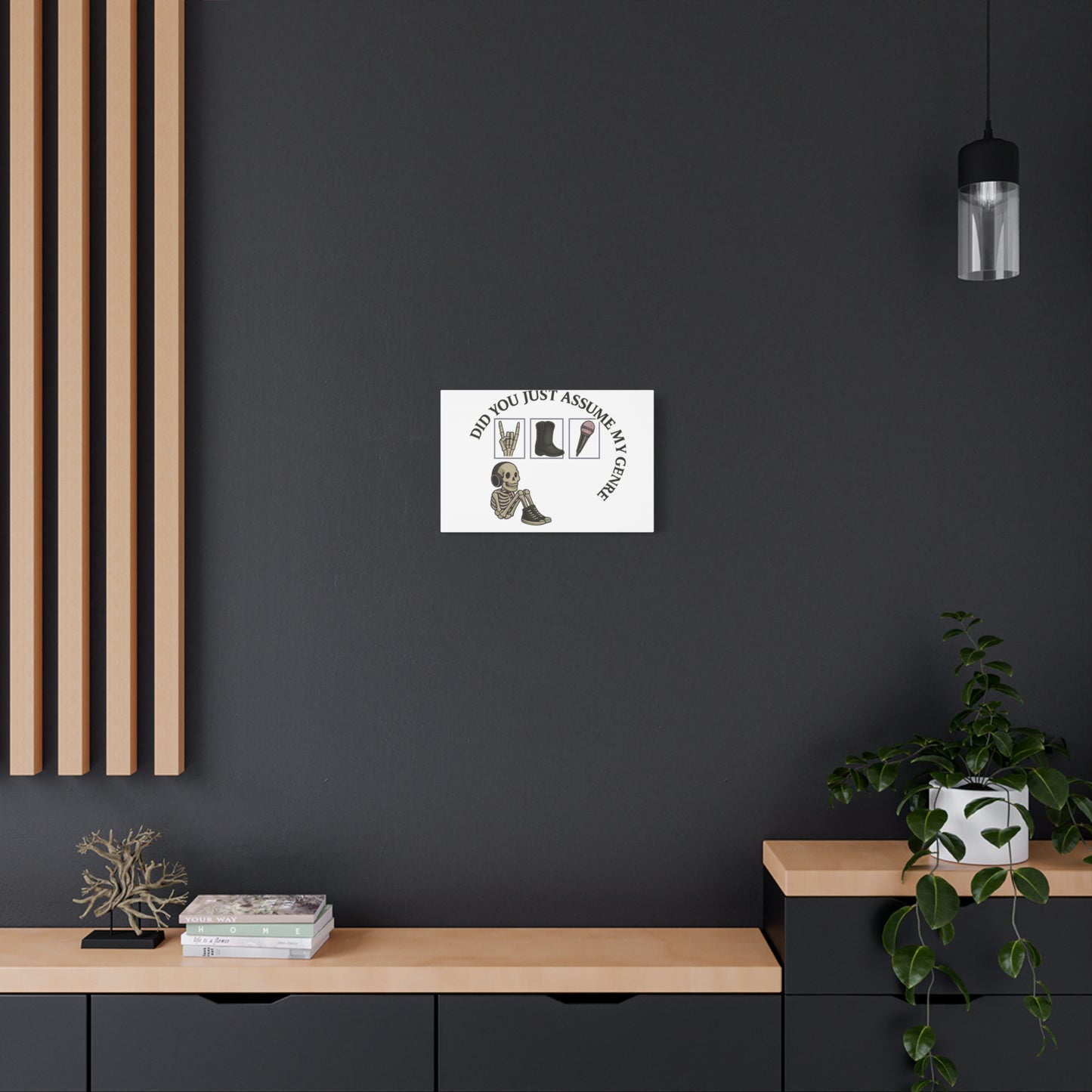 Skeleton Genre Canvas Art, Rock & Roll Decor, Music Lover Wall Art, Skeleton Print, Unique Gift for Music Fans