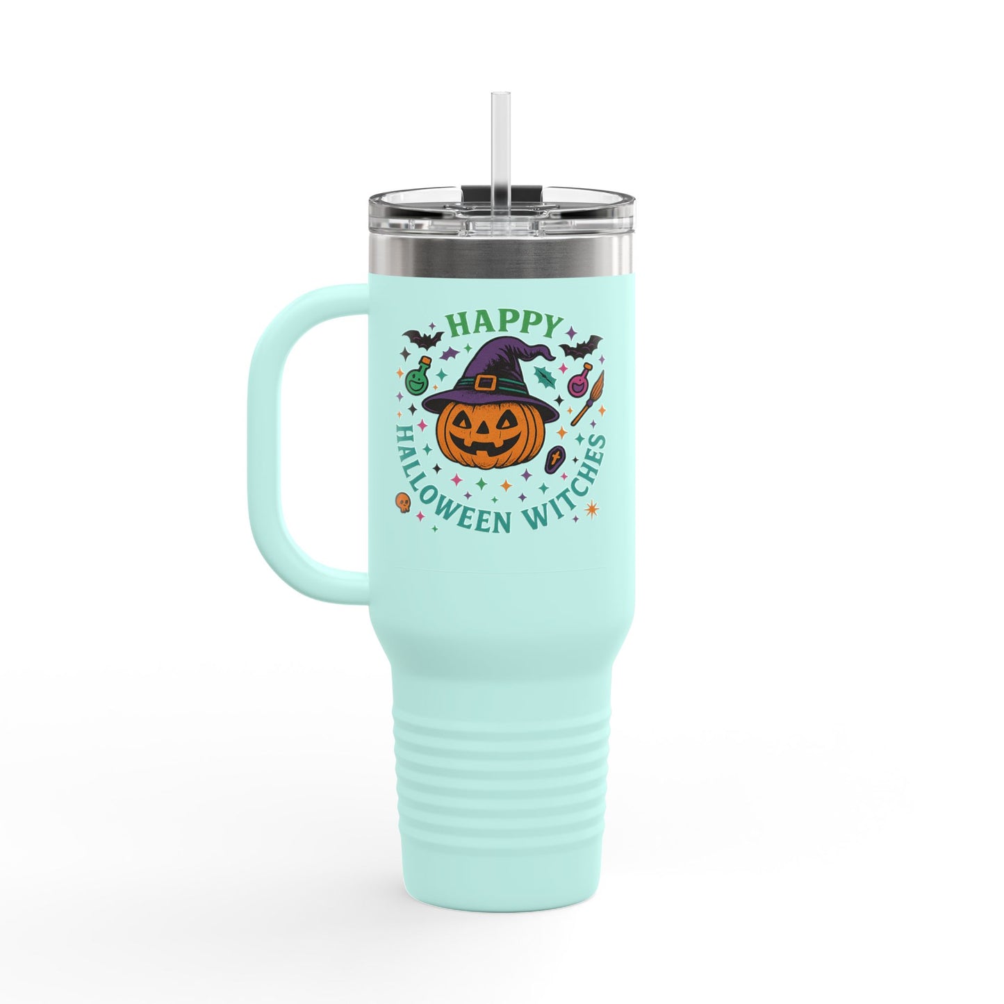 Halloween Insulated Travel Mug, 40oz | Fun Fall Drinkware, Witchy Gift, Spooky Vibes, Pumpkin Design, October Celebration