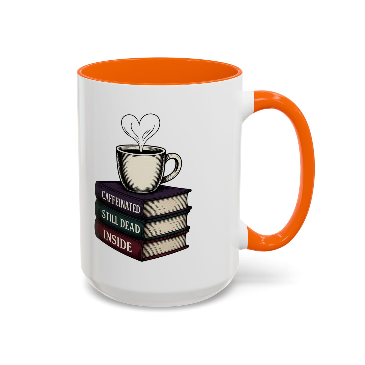 Coffee Lover's Accent Mug, Perfect Gift for Readers, Caffeine Enthusiasts, Book Lovers, Cozy Home Decor, Funny Coffee Cup