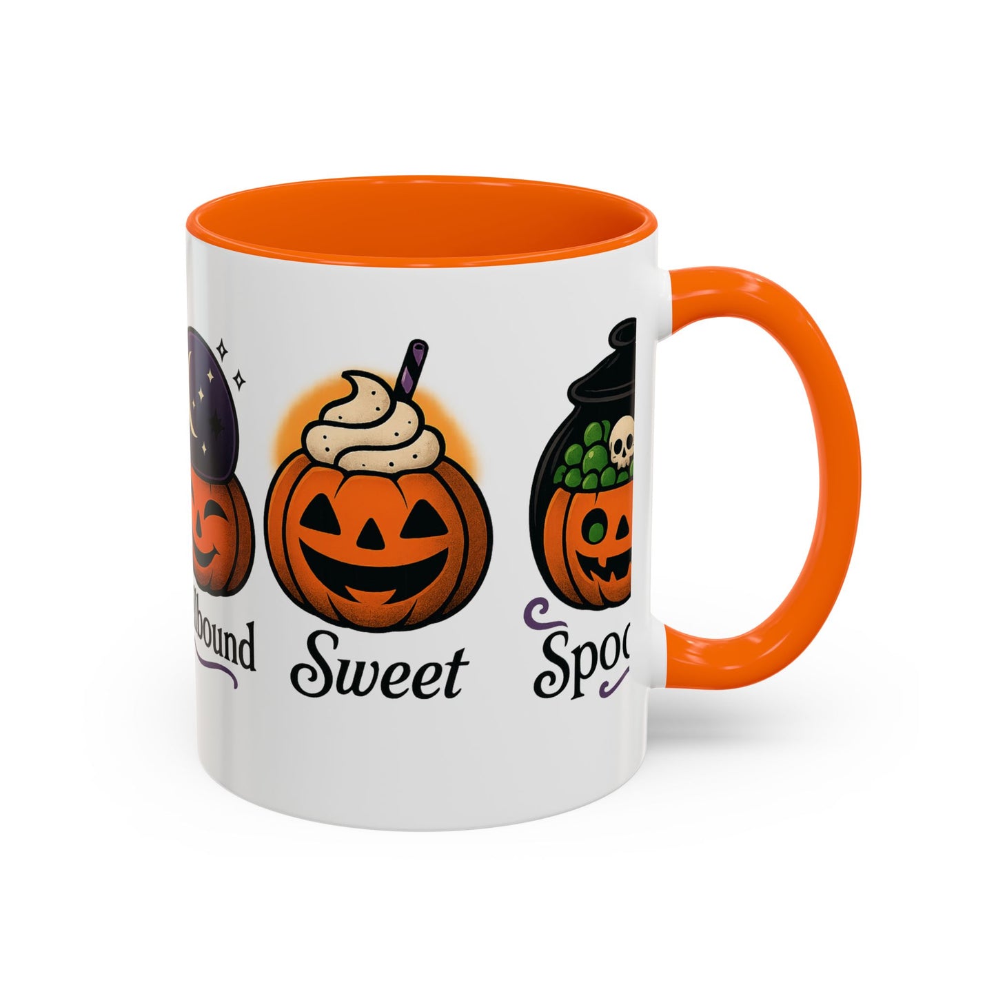 Halloween Pumpkin Accent Coffee Mug, Spooky Mug for Fall, Halloween Decor, Gift for Pumpkin Lovers, Coffee Enthusiast's Cup