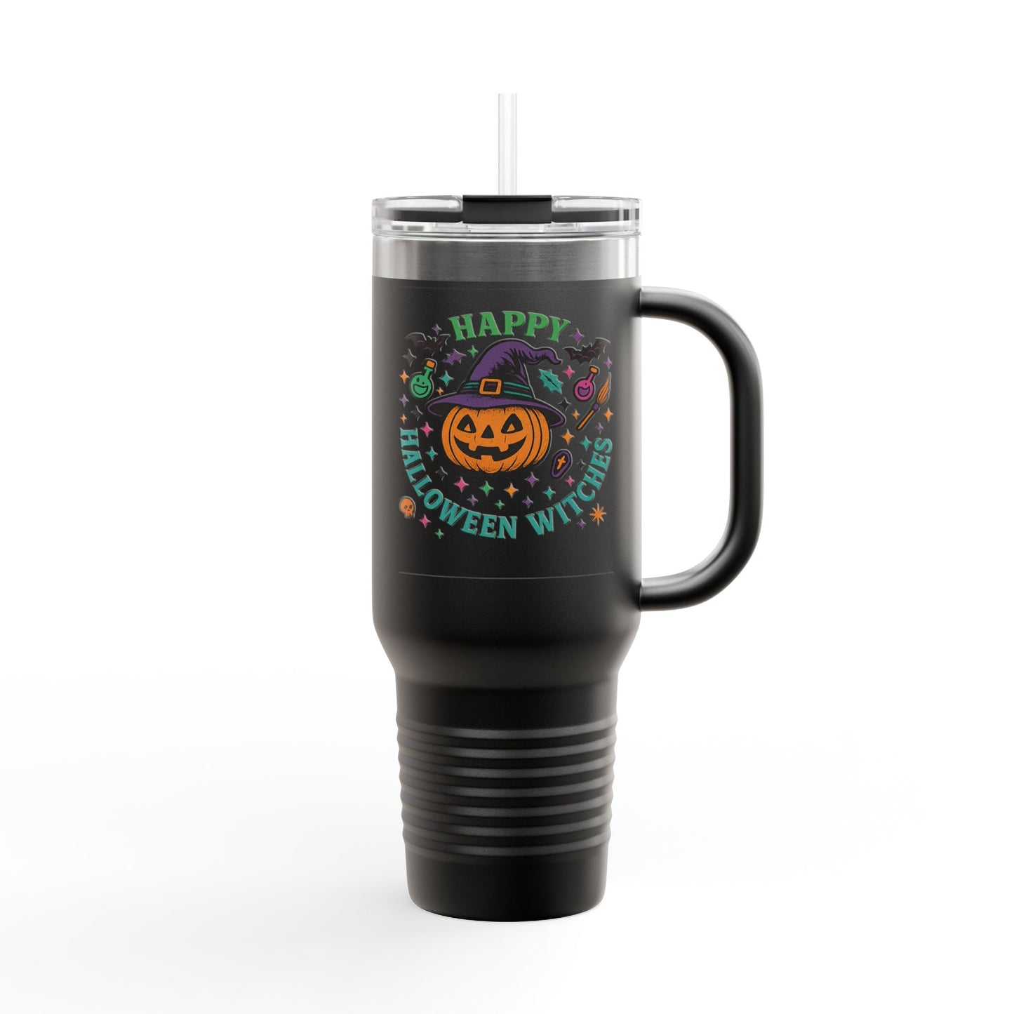 Halloween Insulated Travel Mug, 40oz | Fun Fall Drinkware, Witchy Gift, Spooky Vibes, Pumpkin Design, October Celebration