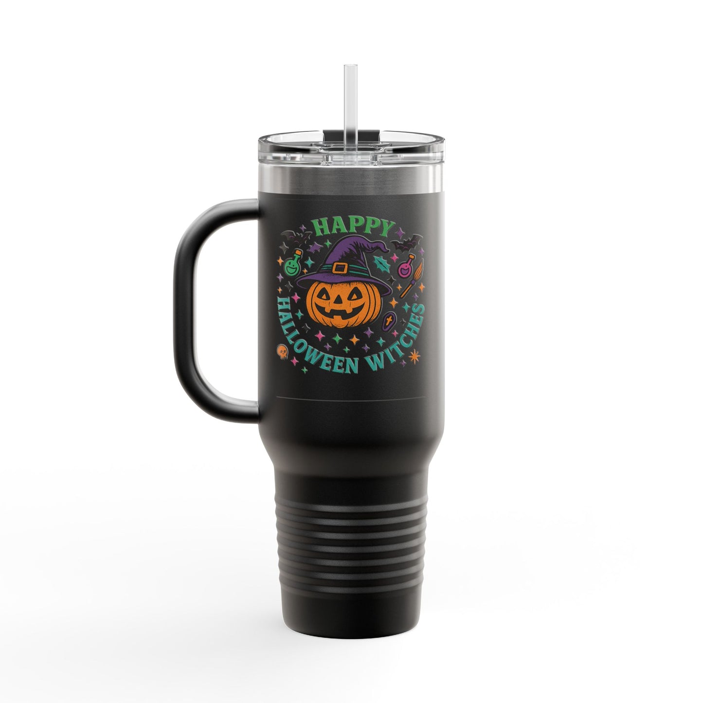 Halloween Insulated Travel Mug, 40oz | Fun Fall Drinkware, Witchy Gift, Spooky Vibes, Pumpkin Design, October Celebration