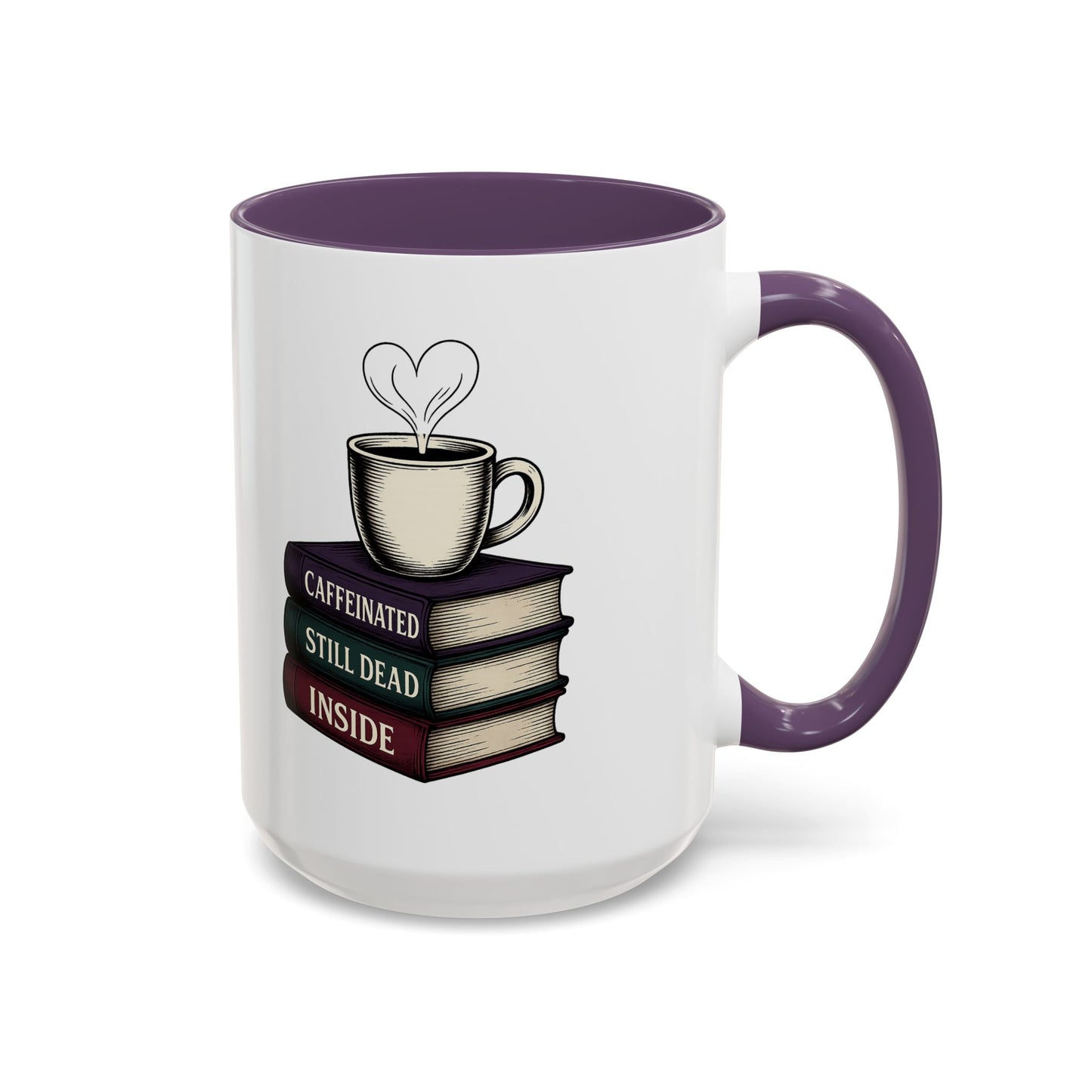 Coffee Lover's Accent Mug, Perfect Gift for Readers, Caffeine Enthusiasts, Book Lovers, Cozy Home Decor, Funny Coffee Cup