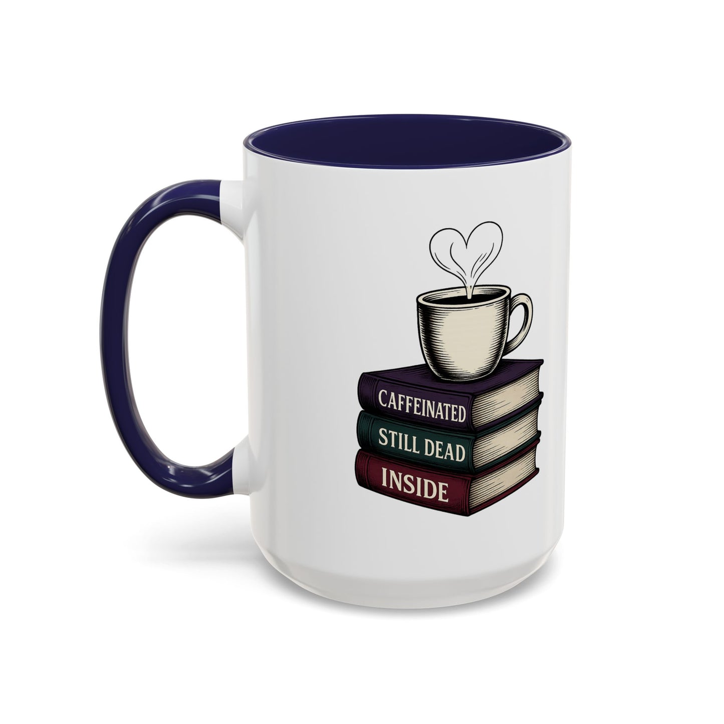 Coffee Lover's Accent Mug, Perfect Gift for Readers, Caffeine Enthusiasts, Book Lovers, Cozy Home Decor, Funny Coffee Cup