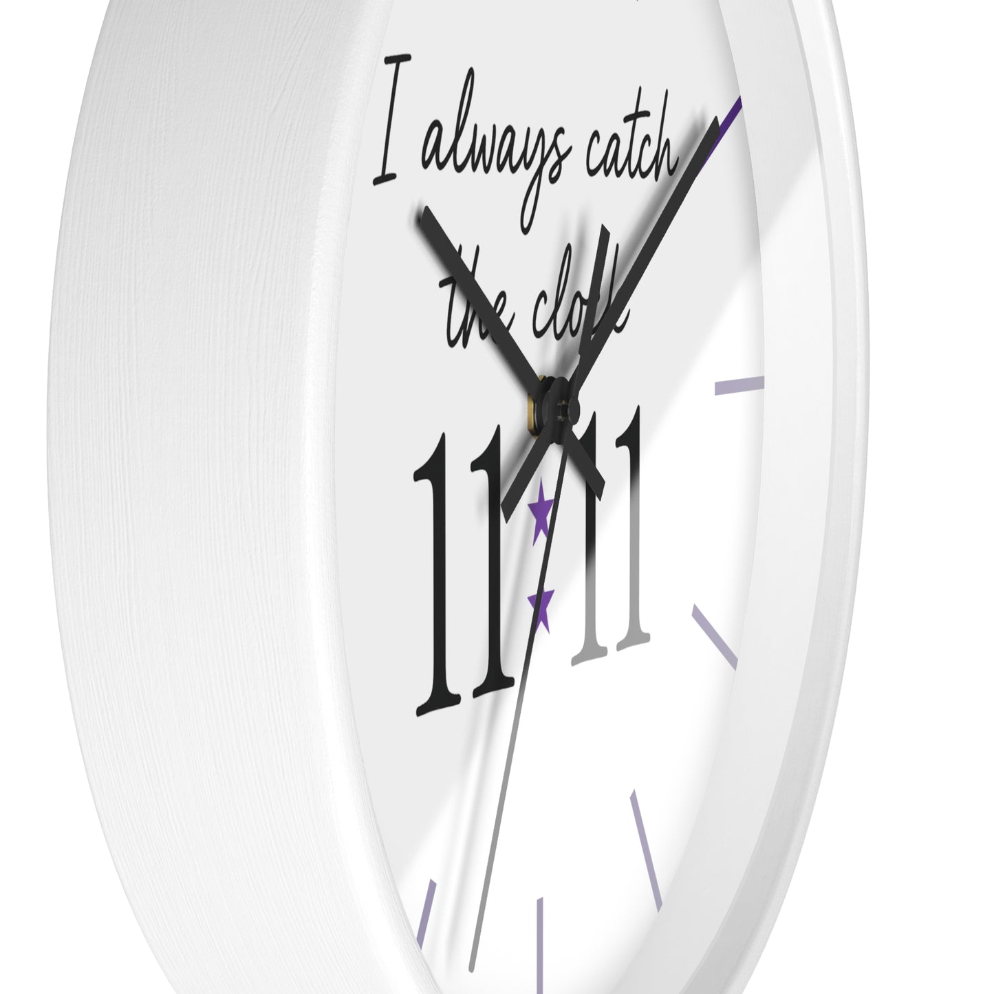 I Always Catch the Clock 11:11 Wall Clock - Home Decor Gift, Unique Timepiece, Meaningful Wall Art, 11:11 Clock, Inspirational Gift