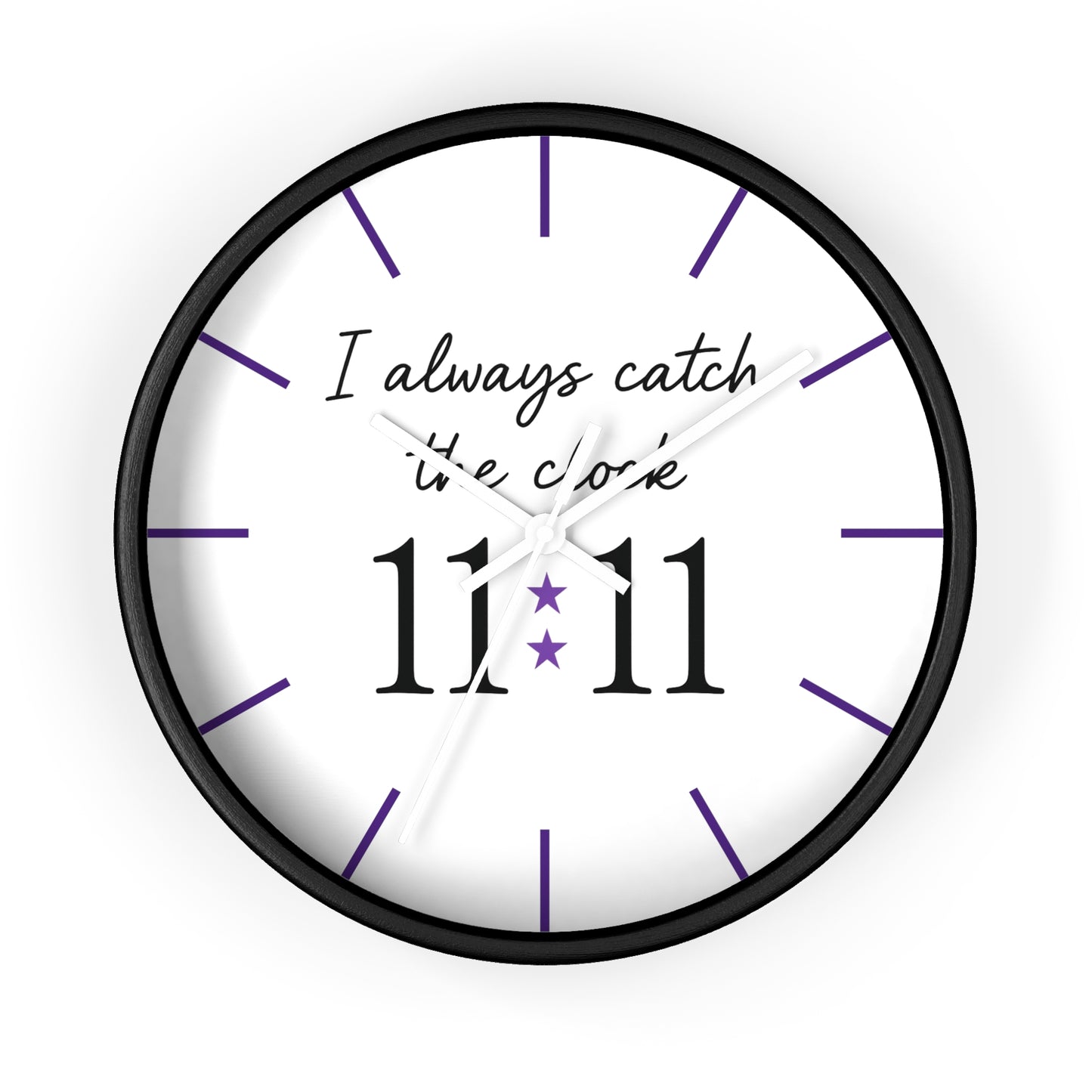I Always Catch the Clock 11:11 Wall Clock - Home Decor Gift, Unique Timepiece, Meaningful Wall Art, 11:11 Clock, Inspirational Gift