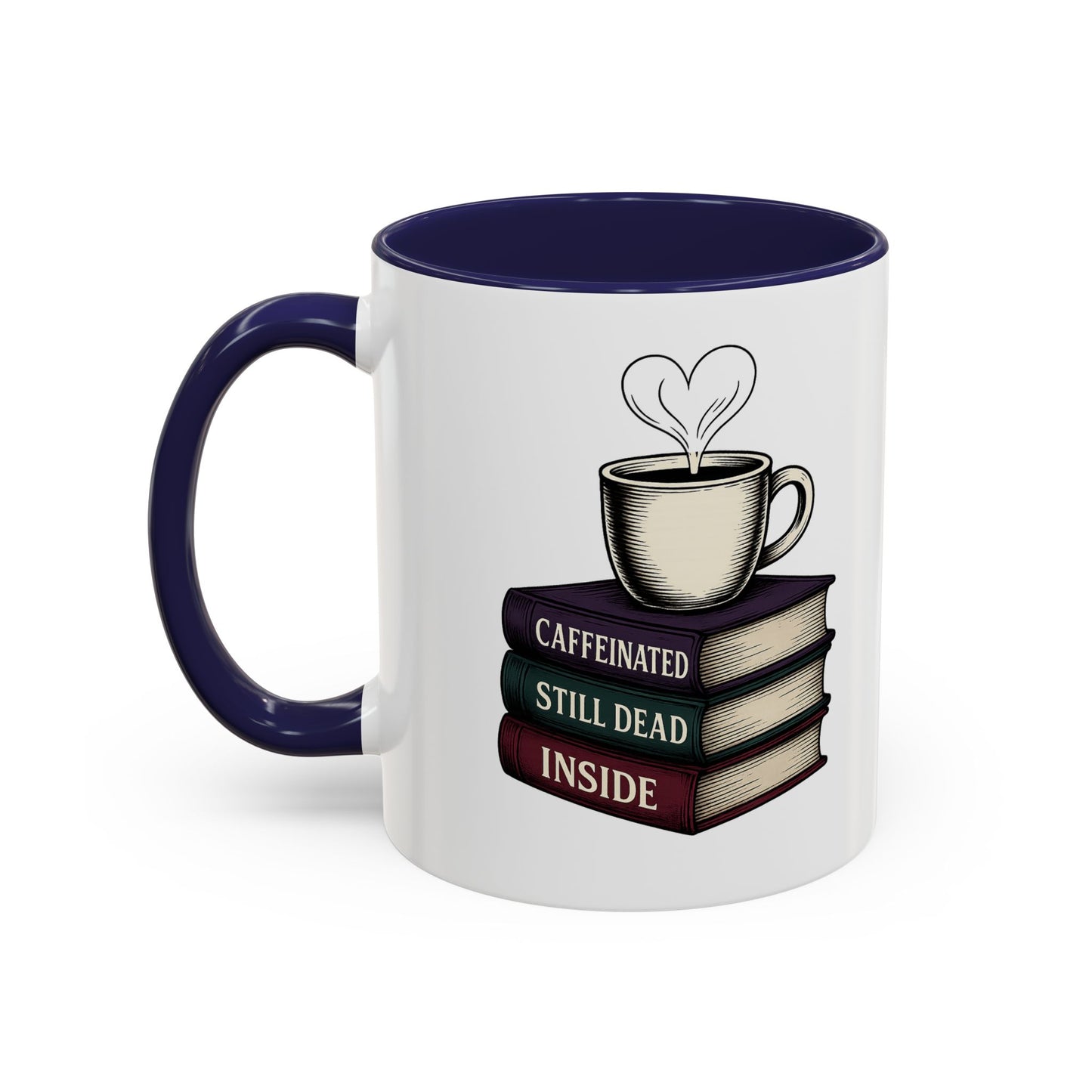 Coffee Lover's Accent Mug, Perfect Gift for Readers, Caffeine Enthusiasts, Book Lovers, Cozy Home Decor, Funny Coffee Cup