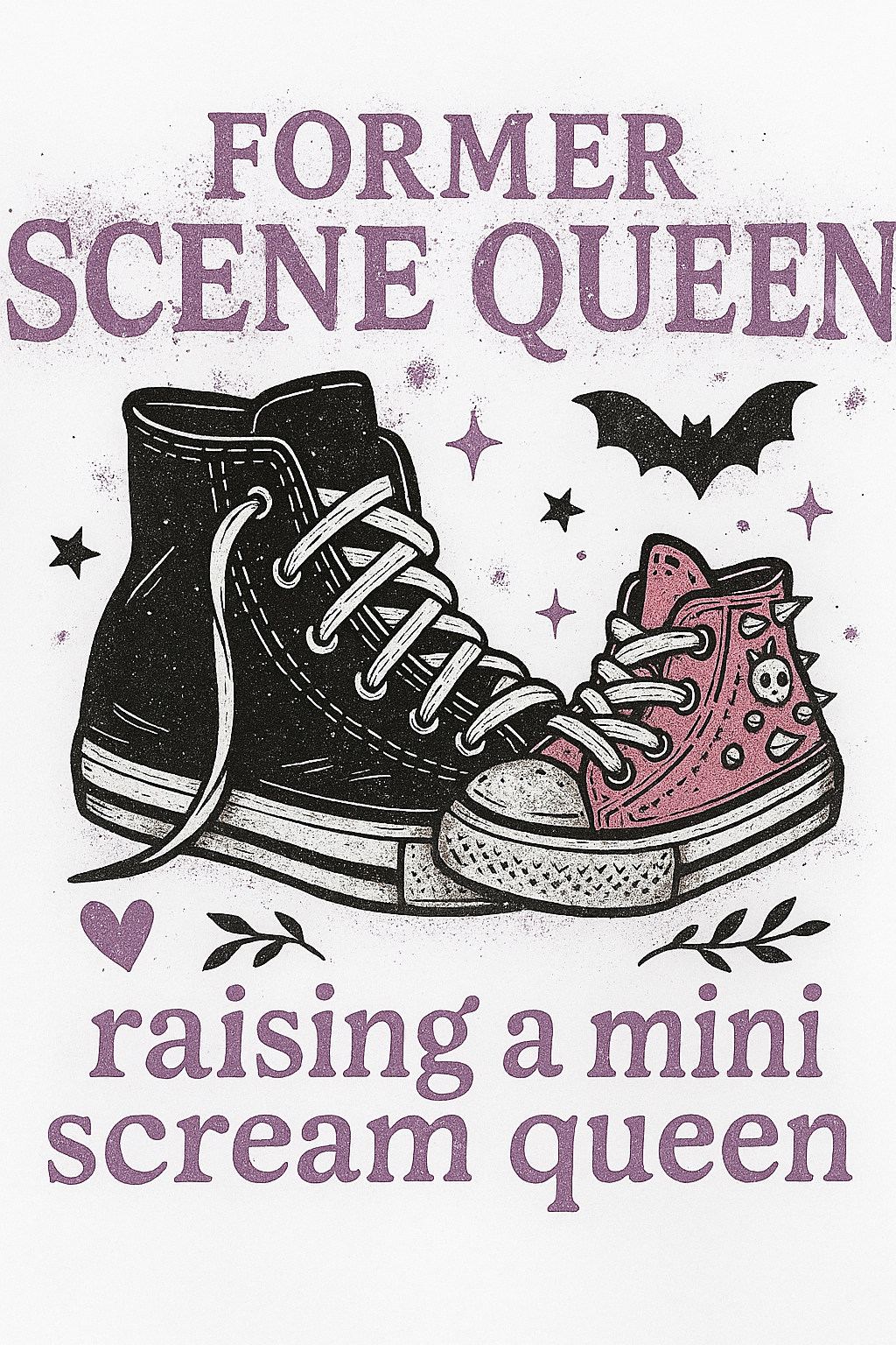 Scene Queen Unisex Tee, Black and Pink Converse Design, Halloween Outfit, Gift for Moms, Fun Graphic Tee, Casual Wear