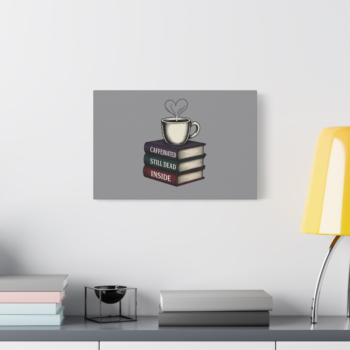 Coffee Lover Canvas Wall Art, Perfect for Book Nooks, Home Decor, Gift for Readers, Library Wall Decor, Literary Gifts