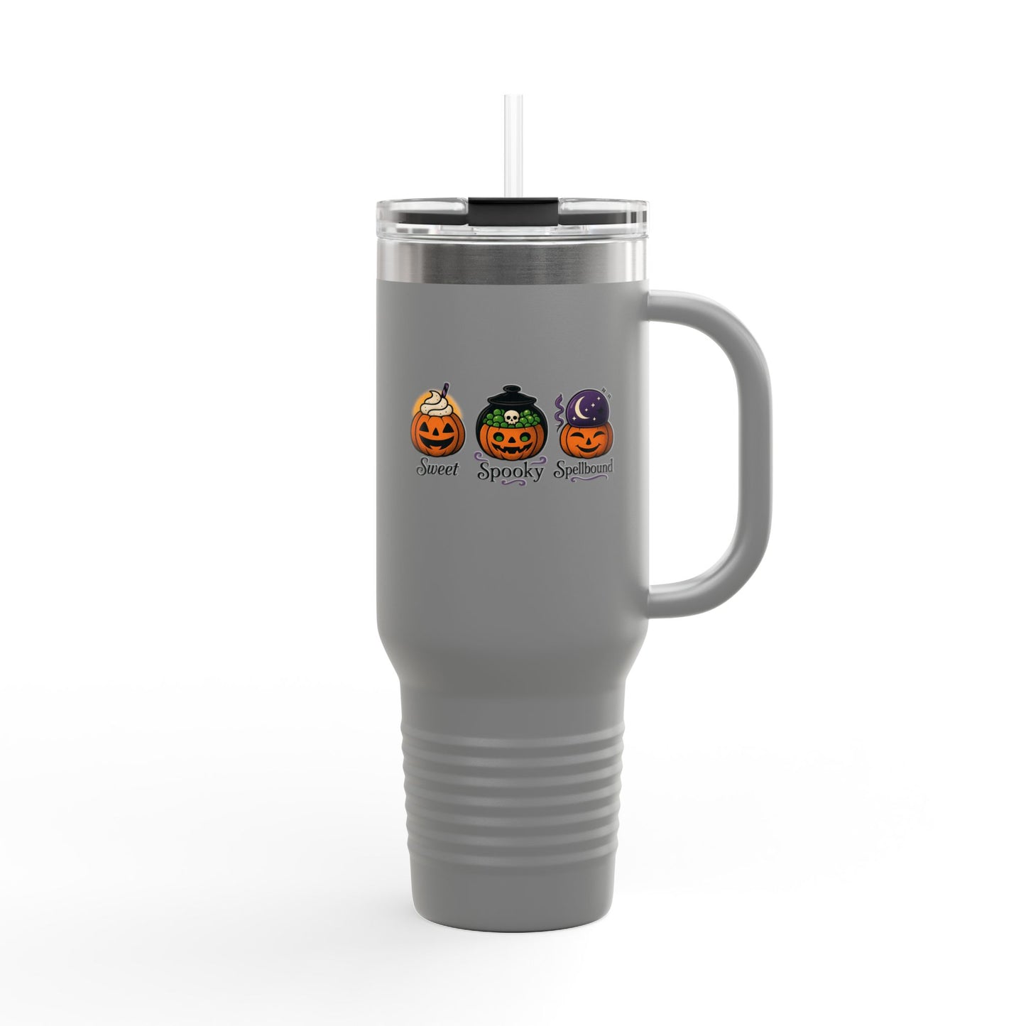 Halloween Insulated Travel Mug, 40oz | Perfect for Fall, Spooky Season, Gift for Coffee Lovers, Pumpkin Design, Travel Mug for Hot Drinks
