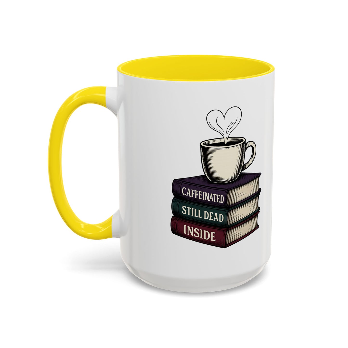 Coffee Lover's Accent Mug, Perfect Gift for Readers, Caffeine Enthusiasts, Book Lovers, Cozy Home Decor, Funny Coffee Cup