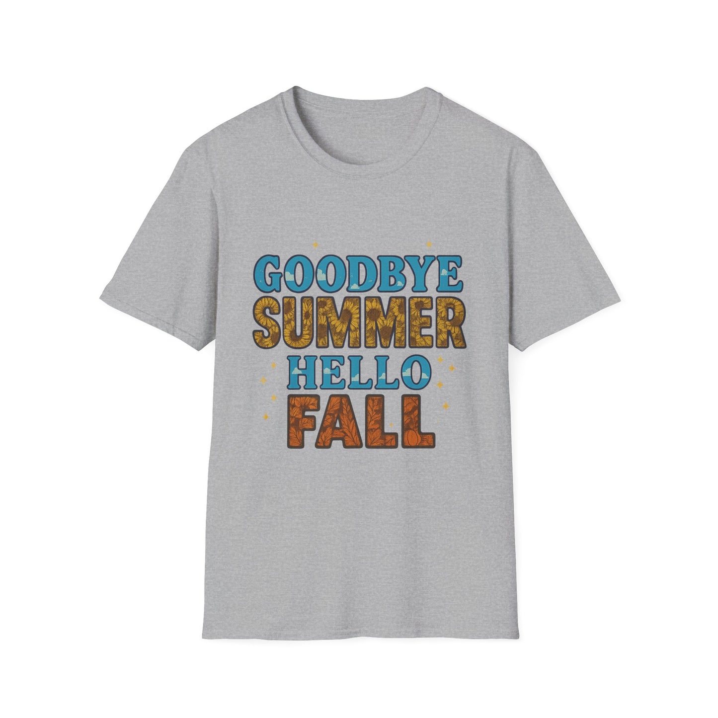 Autumn Vibes Tee | Goodbye Summer Hello Fall Shirt, Casual Fall Apparel, Unisex T-Shirt, Seasonal Fashion, Gift for Her/Him