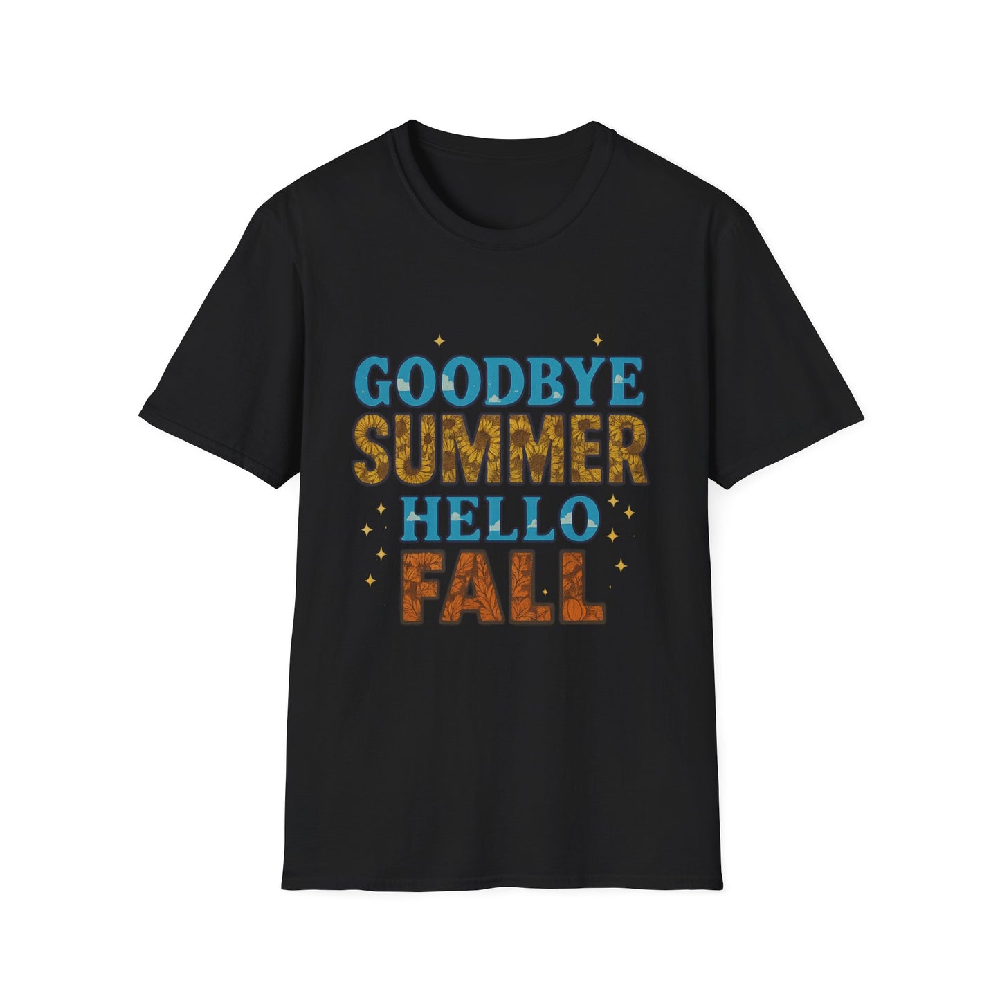 Autumn Vibes Tee | Goodbye Summer Hello Fall Shirt, Casual Fall Apparel, Unisex T-Shirt, Seasonal Fashion, Gift for Her/Him