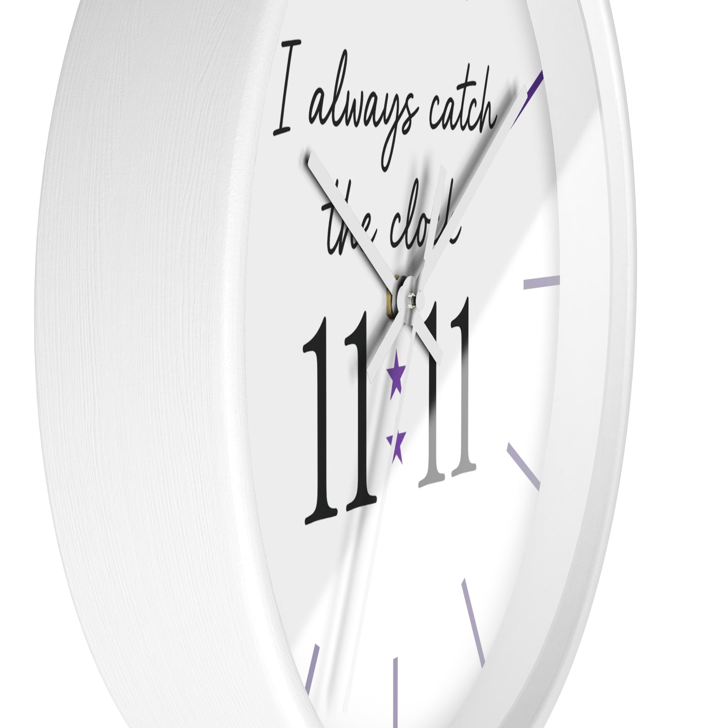 I Always Catch the Clock 11:11 Wall Clock - Home Decor Gift, Unique Timepiece, Meaningful Wall Art, 11:11 Clock, Inspirational Gift