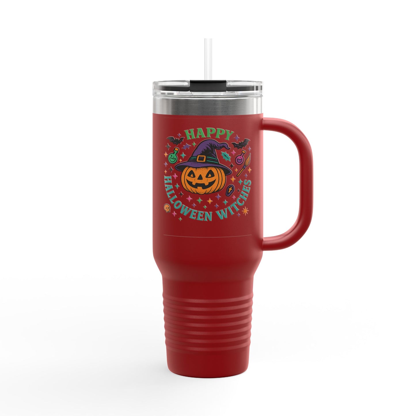 Halloween Insulated Travel Mug, 40oz | Fun Fall Drinkware, Witchy Gift, Spooky Vibes, Pumpkin Design, October Celebration