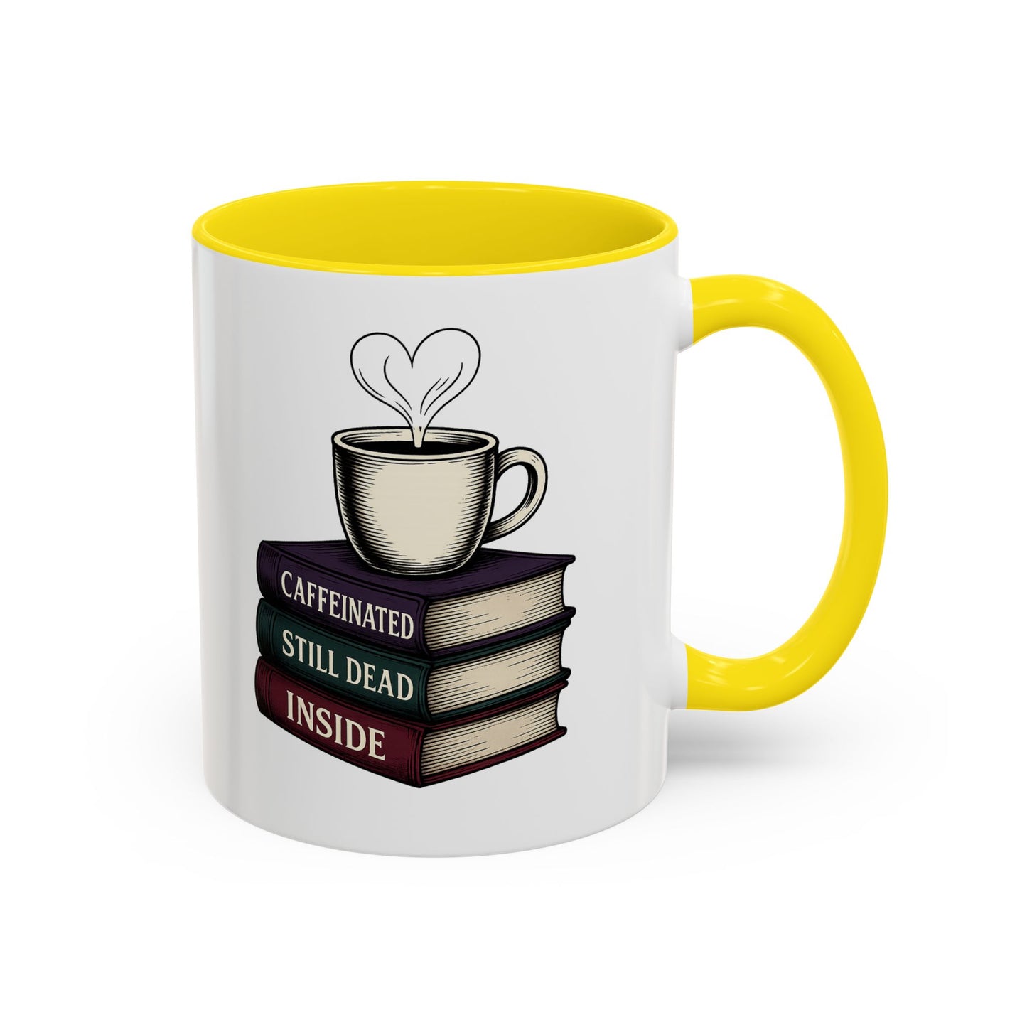 Coffee Lover's Accent Mug, Perfect Gift for Readers, Caffeine Enthusiasts, Book Lovers, Cozy Home Decor, Funny Coffee Cup