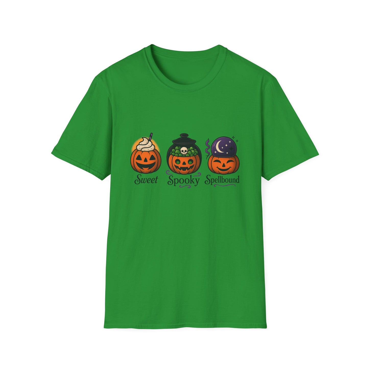 Halloween Themed T-Shirt, Sweet Spooky Spellbound Tee, Fall Fashion, Pumpkin Halloween Shirt, Casual Costume Top, Unisex Shirt
