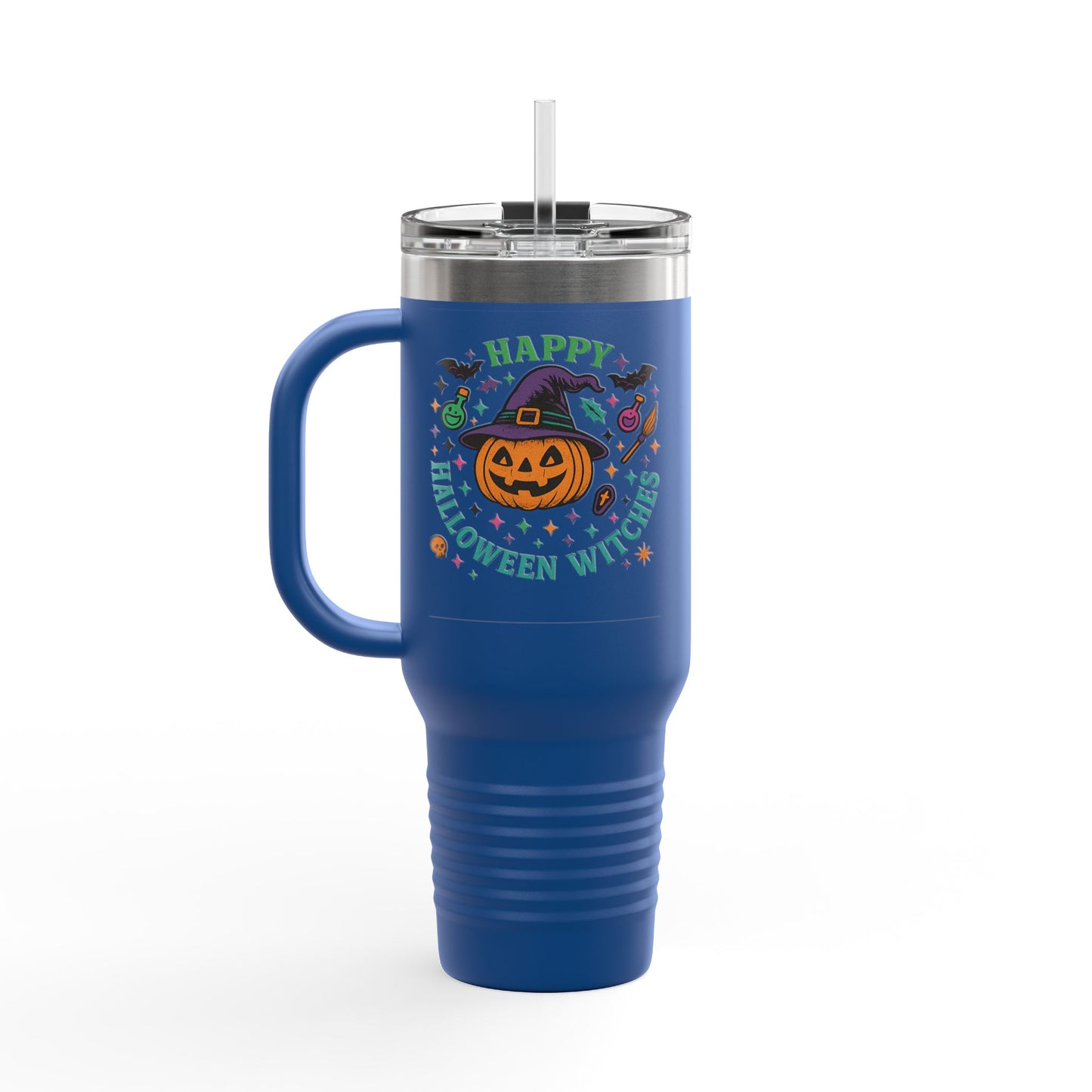 Halloween Insulated Travel Mug, 40oz | Fun Fall Drinkware, Witchy Gift, Spooky Vibes, Pumpkin Design, October Celebration