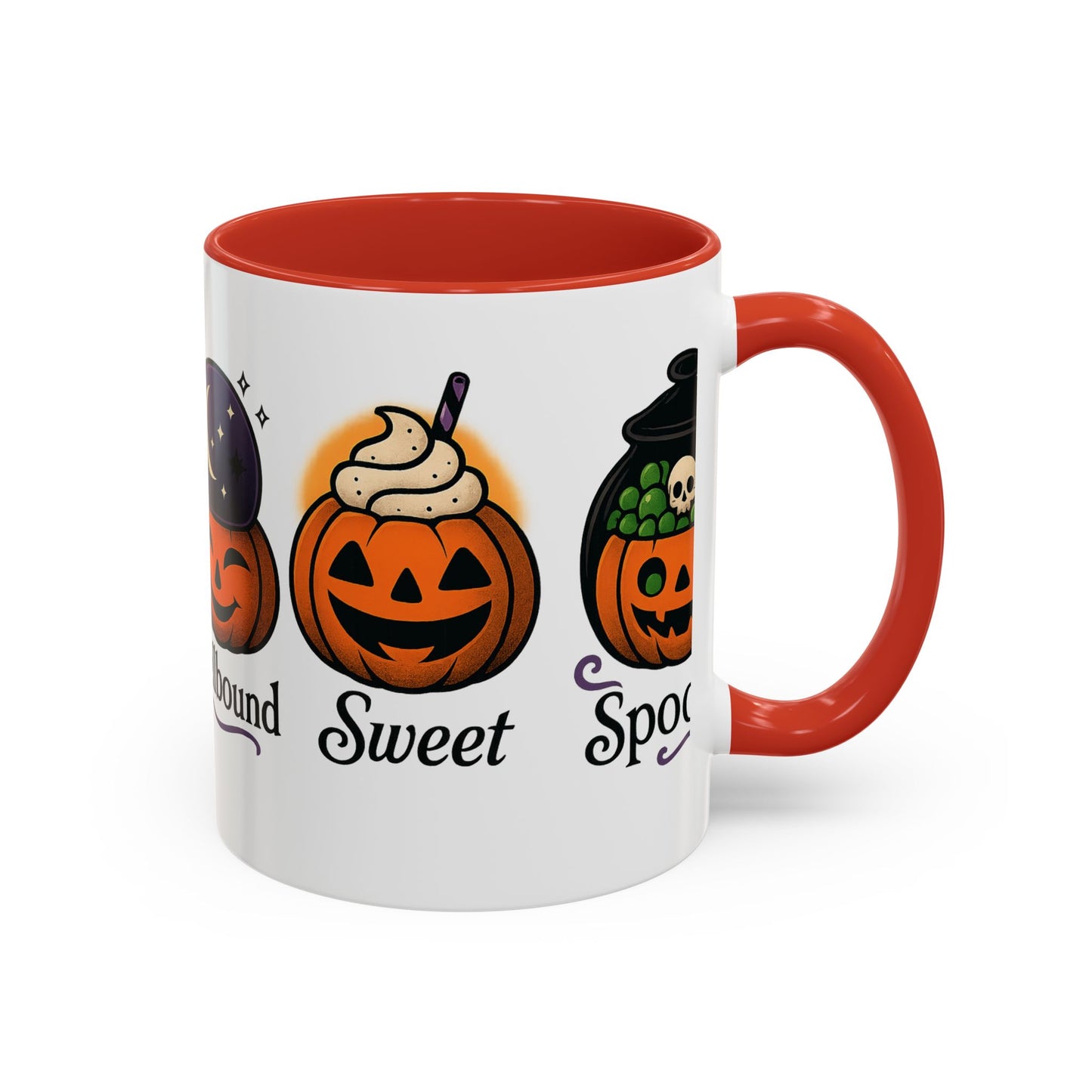 Halloween Pumpkin Accent Coffee Mug, Spooky Mug for Fall, Halloween Decor, Gift for Pumpkin Lovers, Coffee Enthusiast's Cup