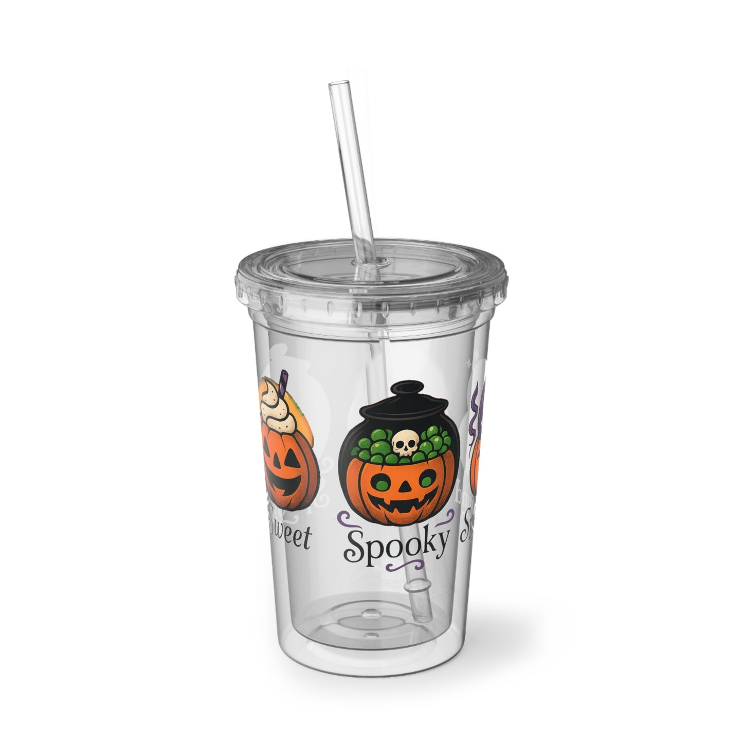 Halloween Acrylic Cup, Trick or Treat Tumbler, Fall Party Drinkware, Cute Pumpkin Decor, Halloween Gifts