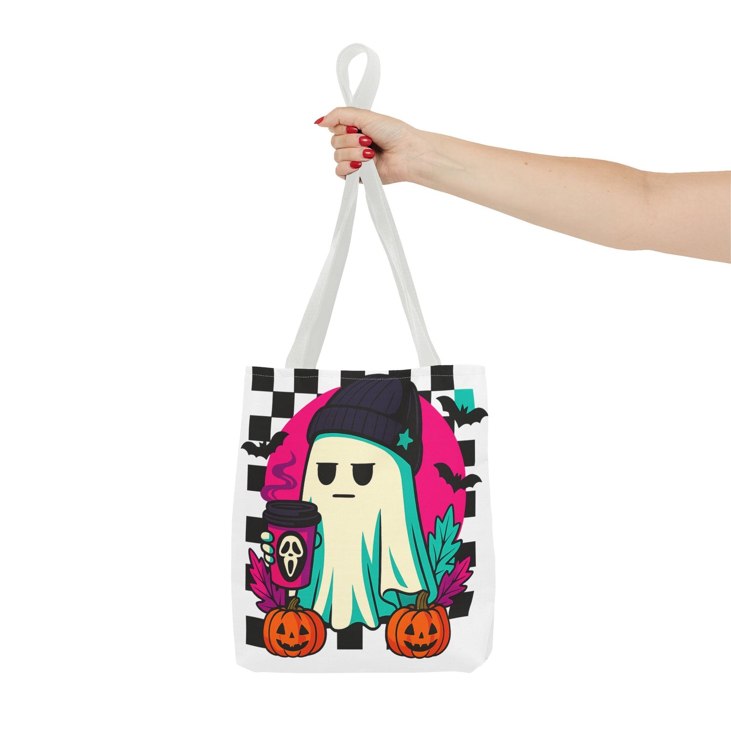 Spooky Ghost Tote Bag | Halloween Trick-or-Treat Tote, Cute Canvas Bag, Fall Accessories, Eco-Friendly Shopping Bag