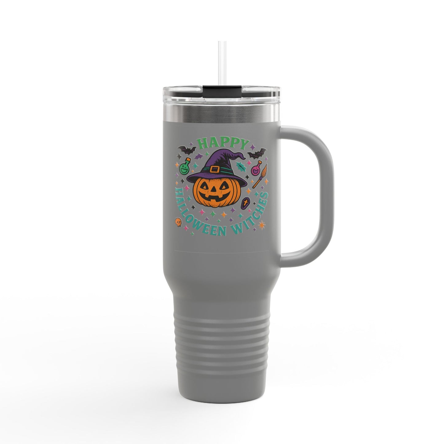 Halloween Insulated Travel Mug, 40oz | Fun Fall Drinkware, Witchy Gift, Spooky Vibes, Pumpkin Design, October Celebration