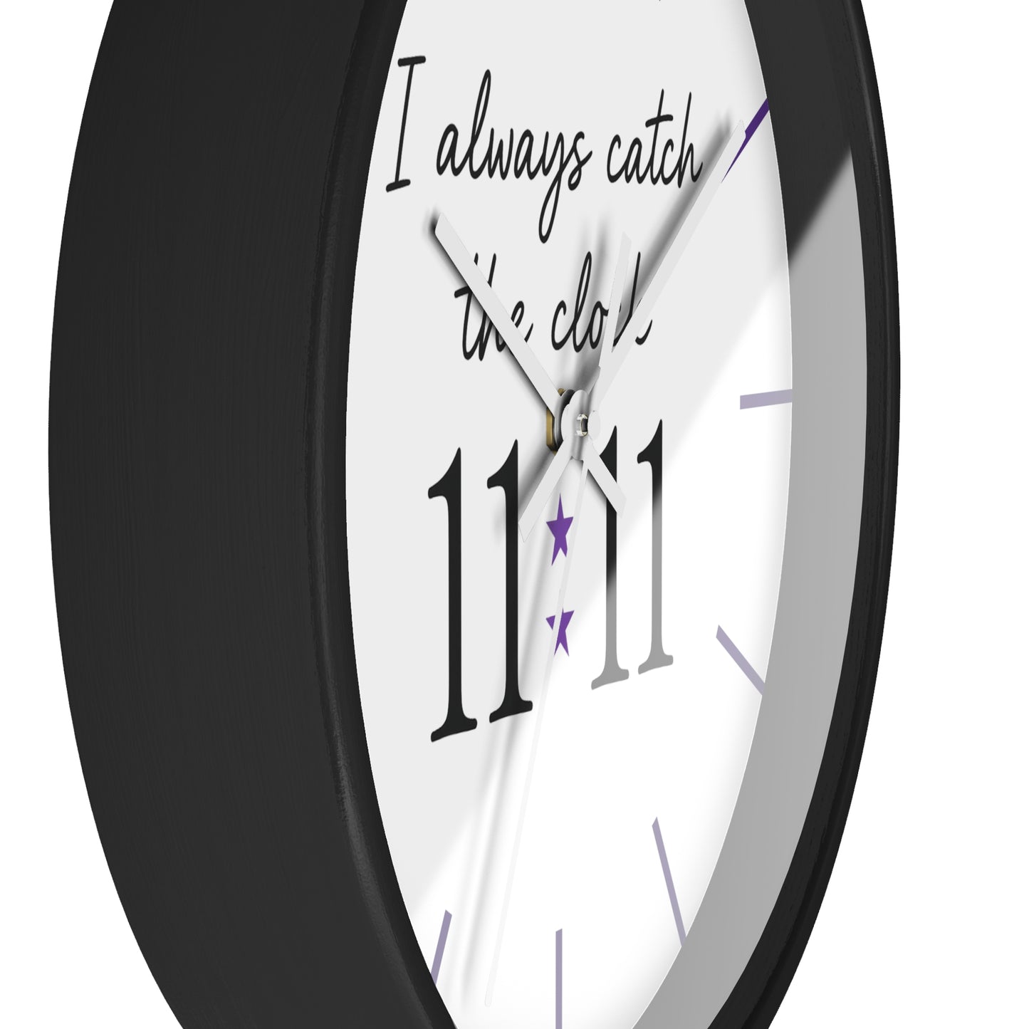I Always Catch the Clock 11:11 Wall Clock - Home Decor Gift, Unique Timepiece, Meaningful Wall Art, 11:11 Clock, Inspirational Gift