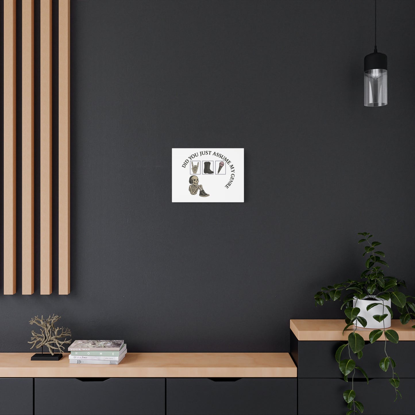 Skeleton Genre Canvas Art, Rock & Roll Decor, Music Lover Wall Art, Skeleton Print, Unique Gift for Music Fans