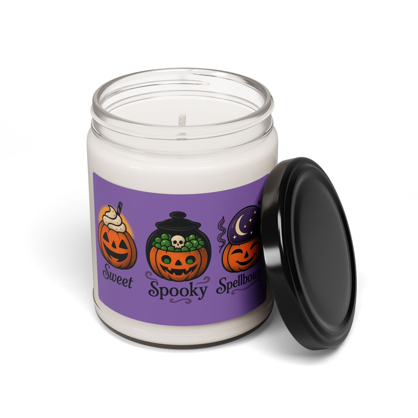 Halloween Themed Scented Soy Candle - Sweet Spooky Spellbound, Fall Decor, Autumn Gift, Candle for Parties, Eco-Friendly Home Decor