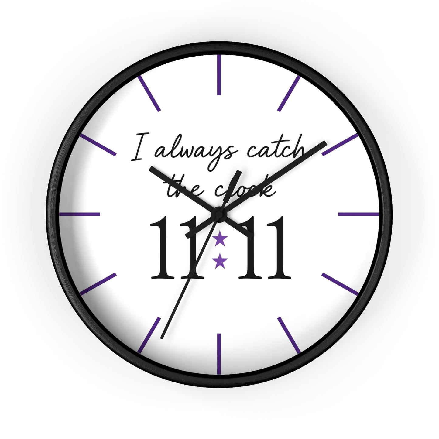 I Always Catch the Clock 11:11 Wall Clock - Home Decor Gift, Unique Timepiece, Meaningful Wall Art, 11:11 Clock, Inspirational Gift