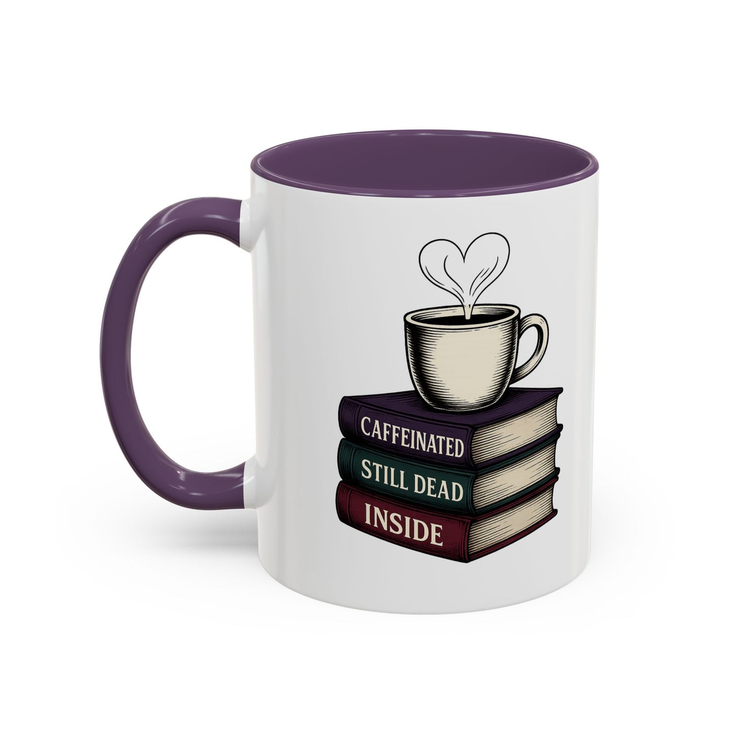 Coffee Lover's Accent Mug, Perfect Gift for Readers, Caffeine Enthusiasts, Book Lovers, Cozy Home Decor, Funny Coffee Cup