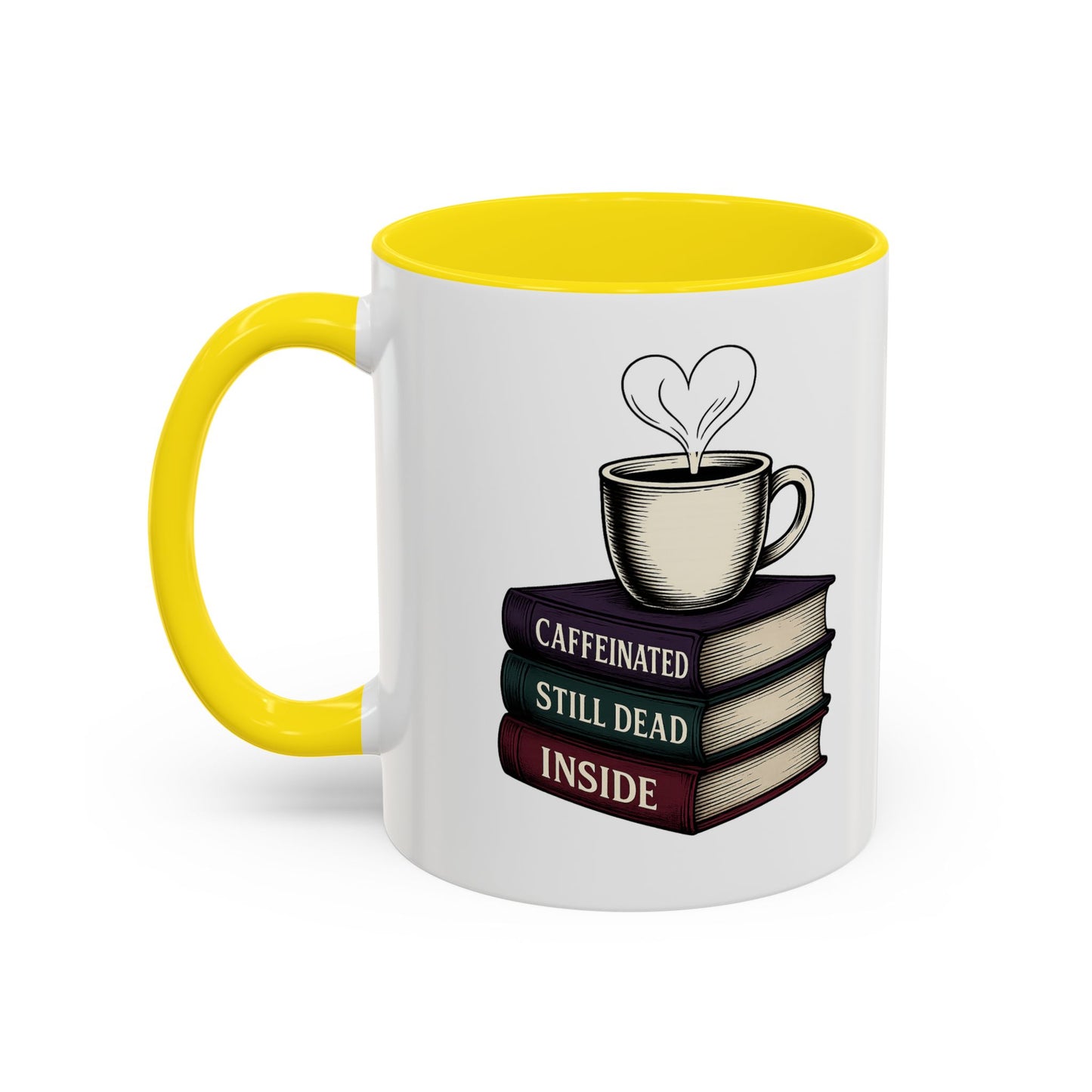 Coffee Lover's Accent Mug, Perfect Gift for Readers, Caffeine Enthusiasts, Book Lovers, Cozy Home Decor, Funny Coffee Cup