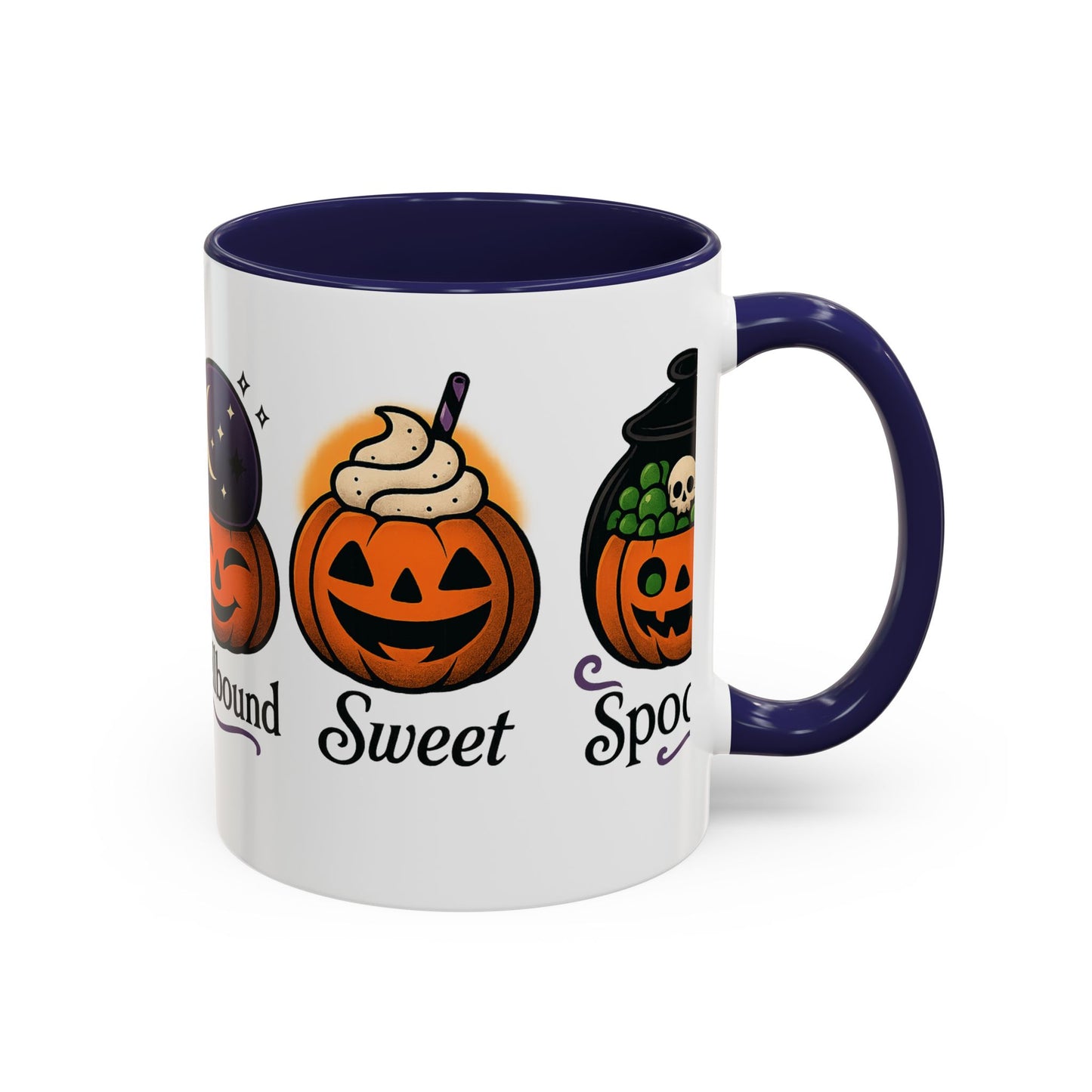 Halloween Pumpkin Accent Coffee Mug, Spooky Mug for Fall, Halloween Decor, Gift for Pumpkin Lovers, Coffee Enthusiast's Cup